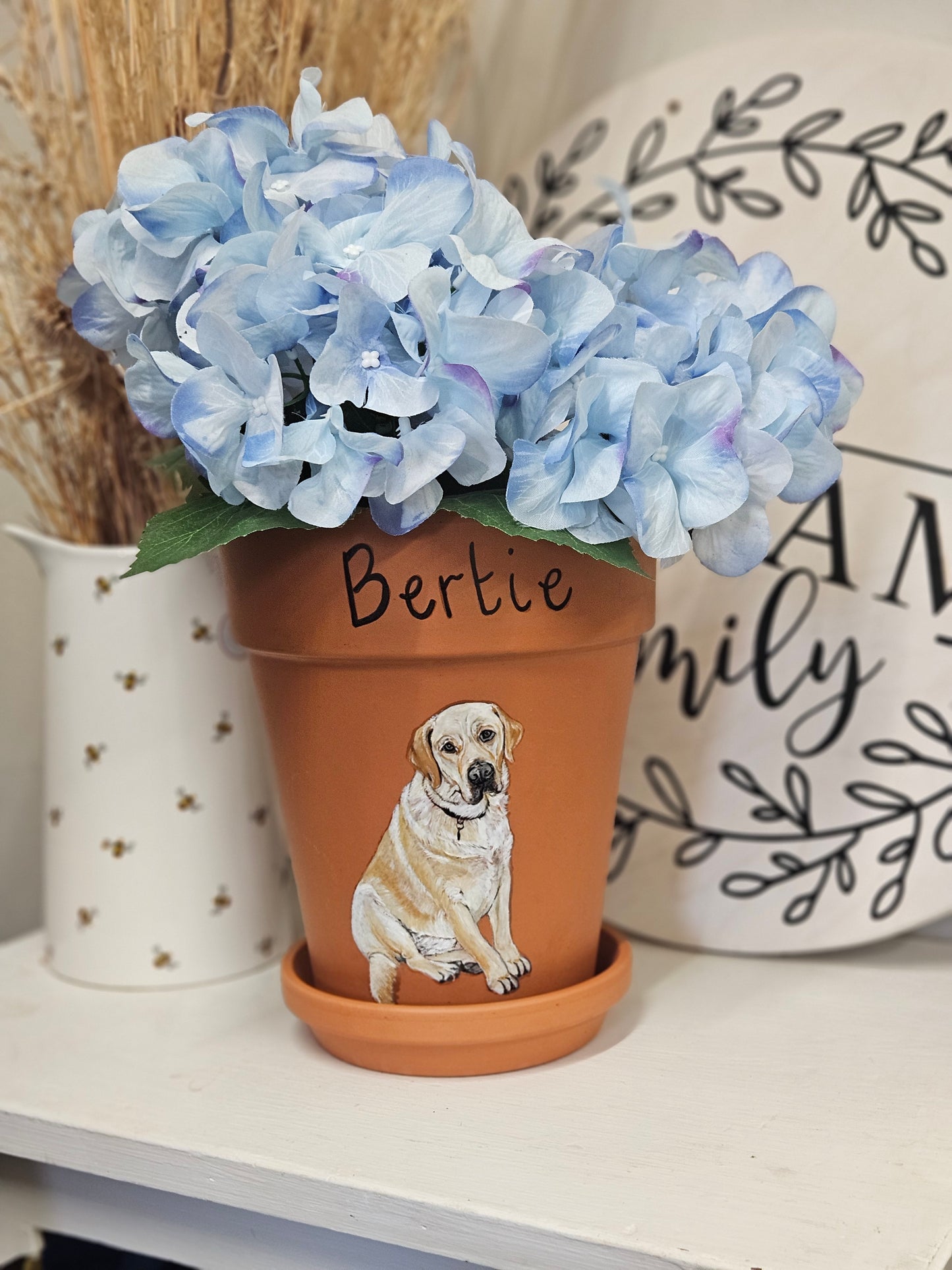 Hand painted pet terracotta plant pots