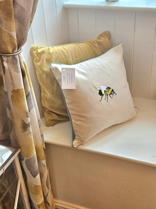 Embroidered Bumblebee cushion π