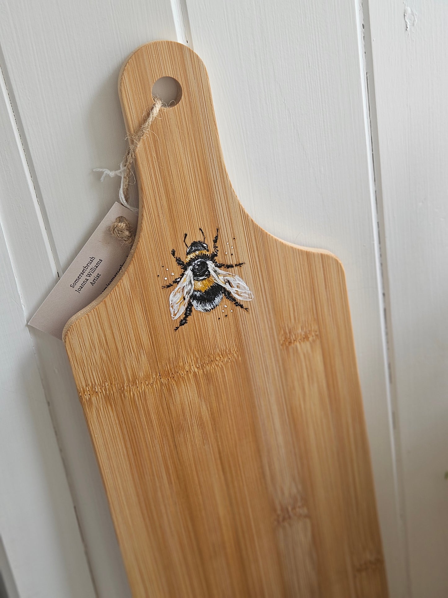 Hand Painted Resin Bee Serving Platter Bamboo