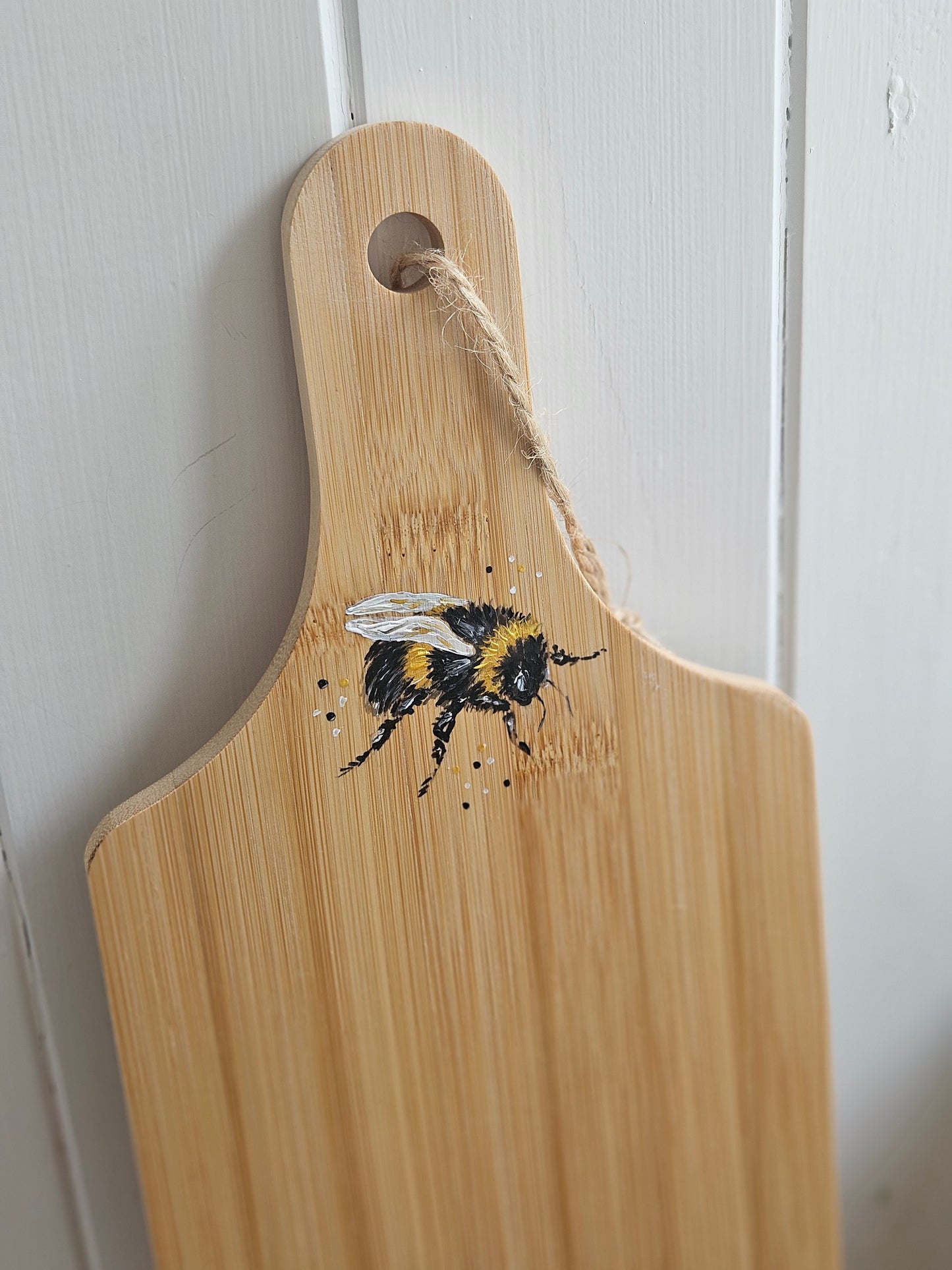 Hand Painted Resin Bee Serving Platter Bamboo
