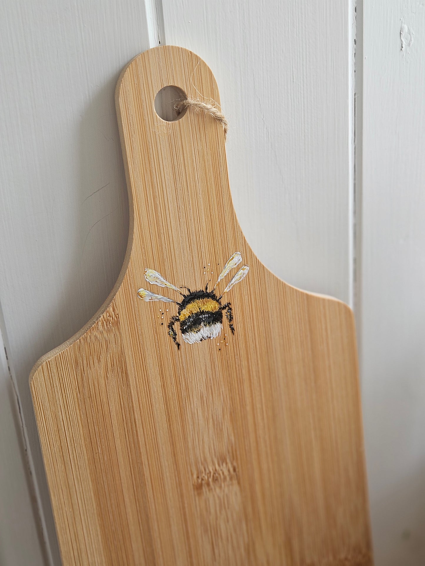 Hand Painted Resin Bee Serving Platter Bamboo