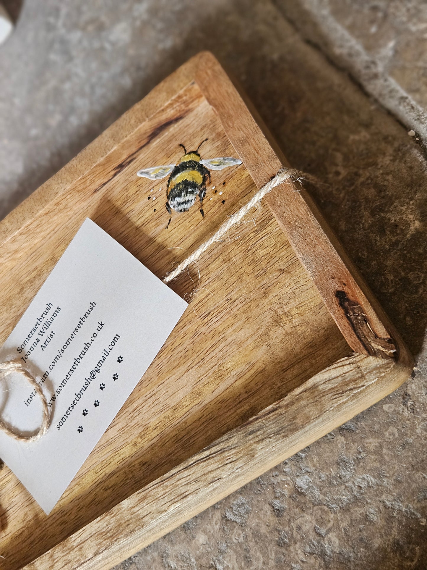 Hand Painted Mango Wood bee tray
