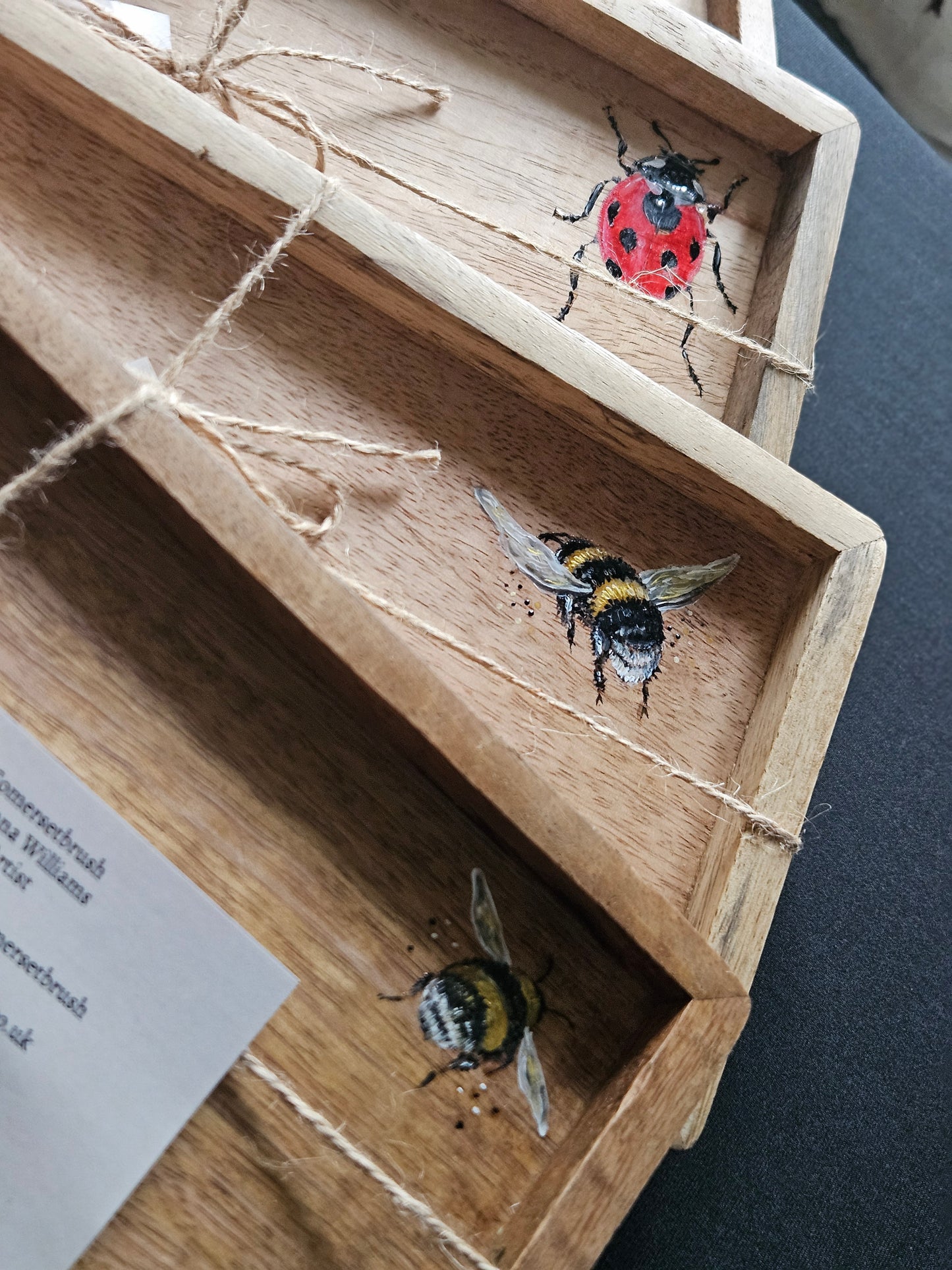 Hand Painted Mango Wood bee tray