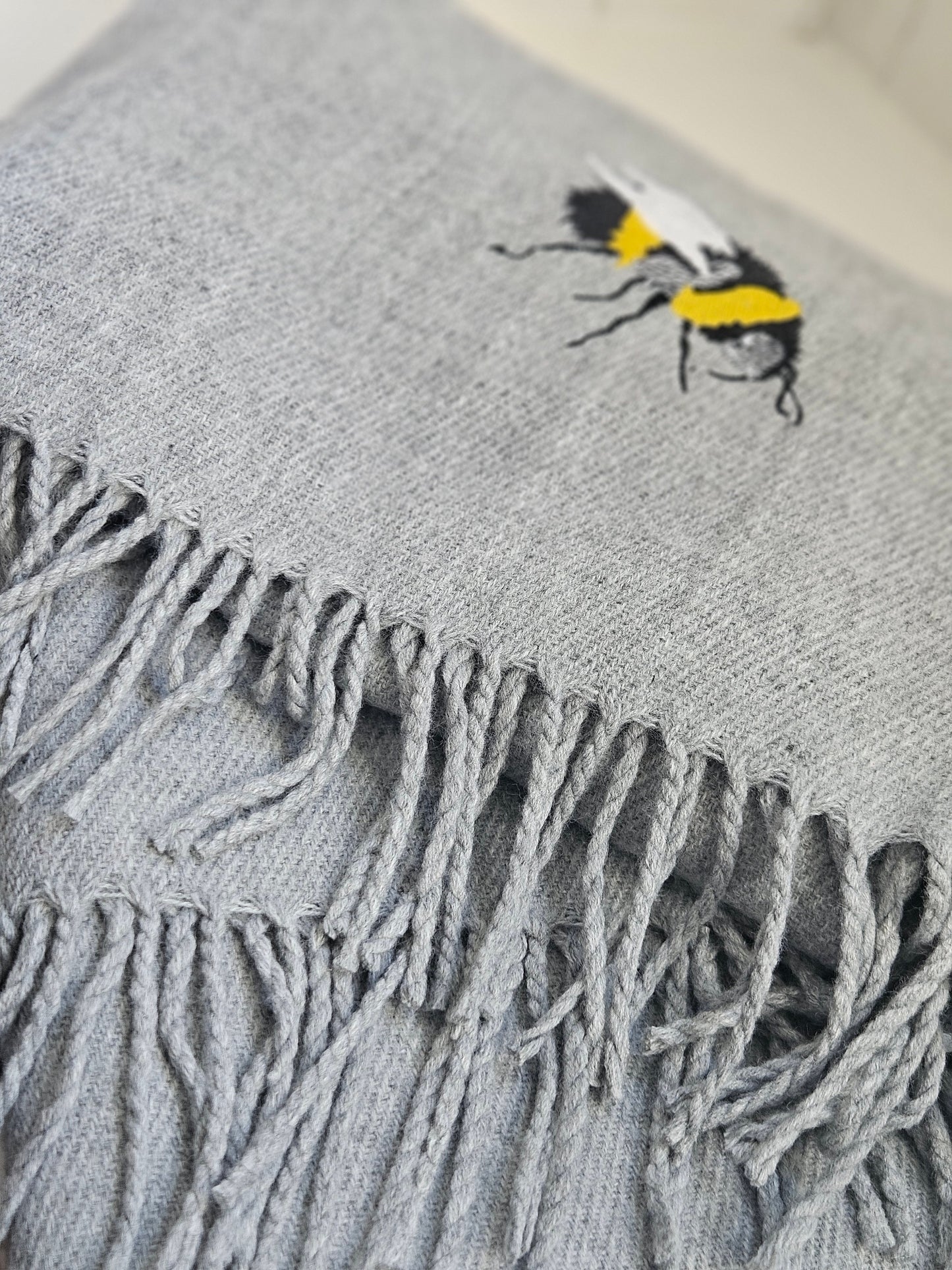 Embroidered Bee Scarf