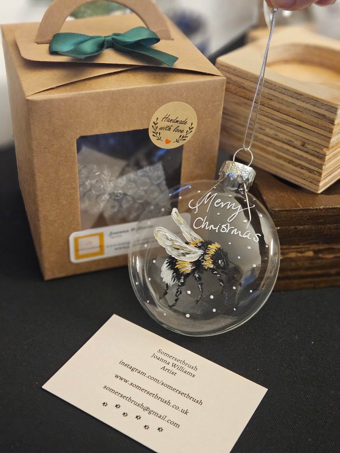Bee BAUBLES 🐝 Hand Painted Glass Boxed Baubles