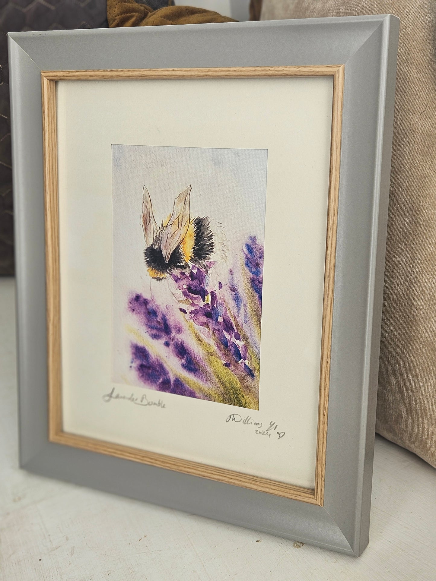 Lavender Bumble. Framed