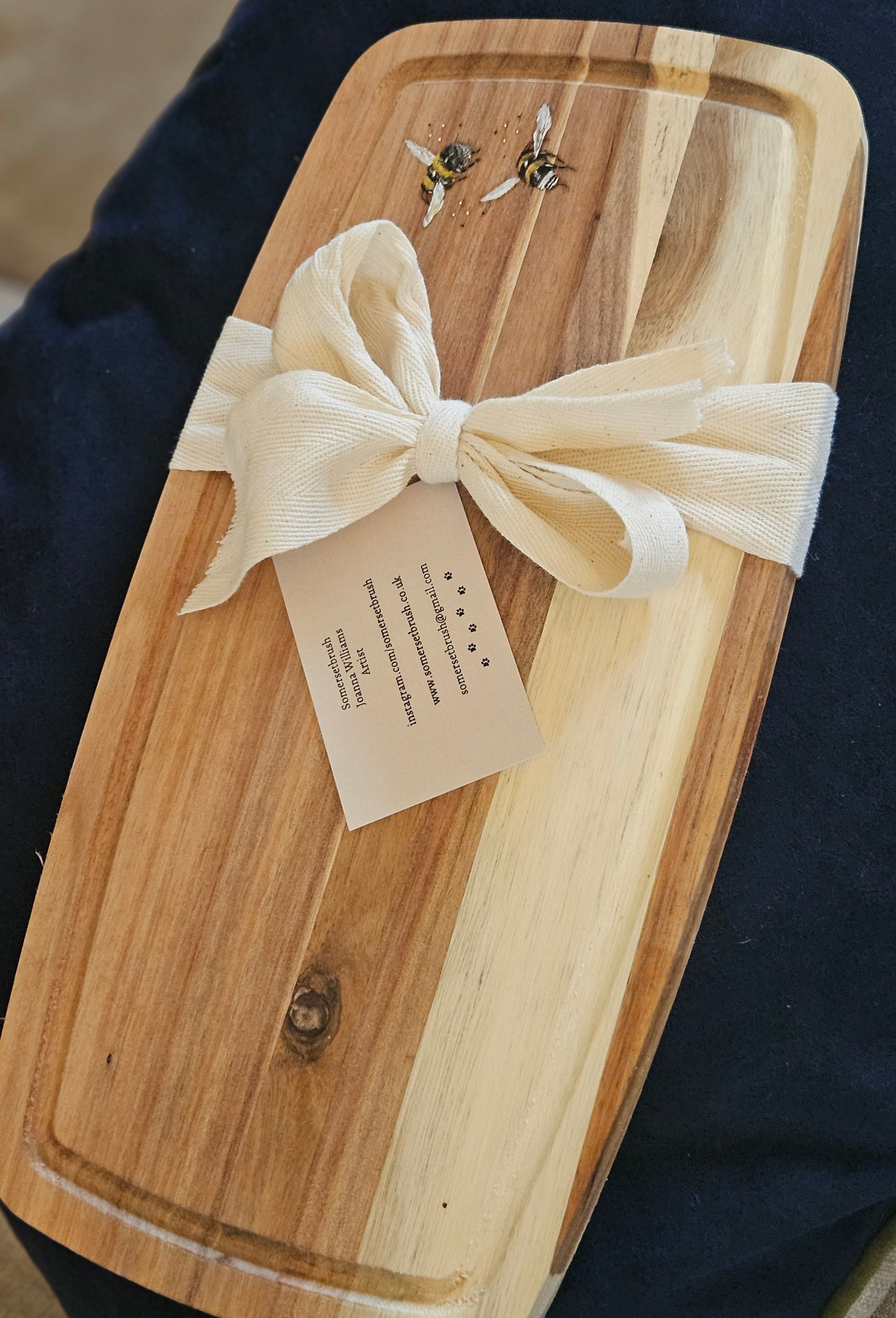 BEES Hand Painted Wooden Serving Board