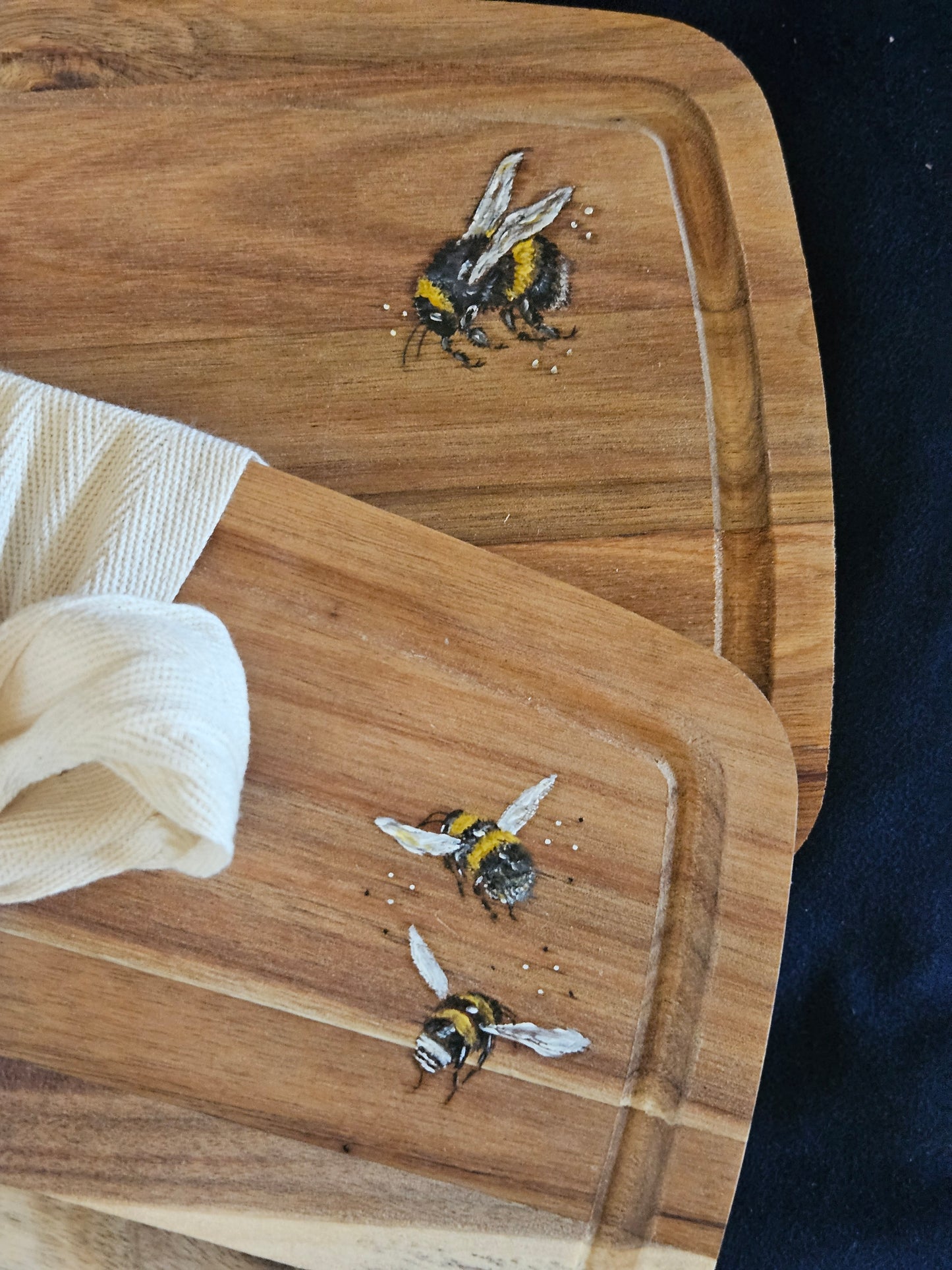 BEES Hand Painted Wooden Serving Board
