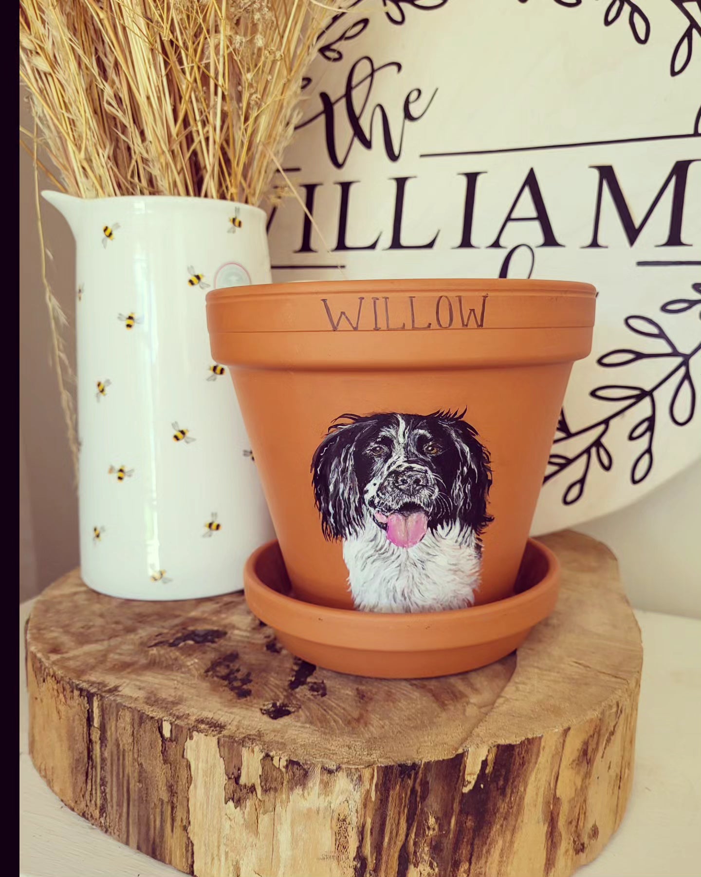 Hand painted pet terracotta plant pots
