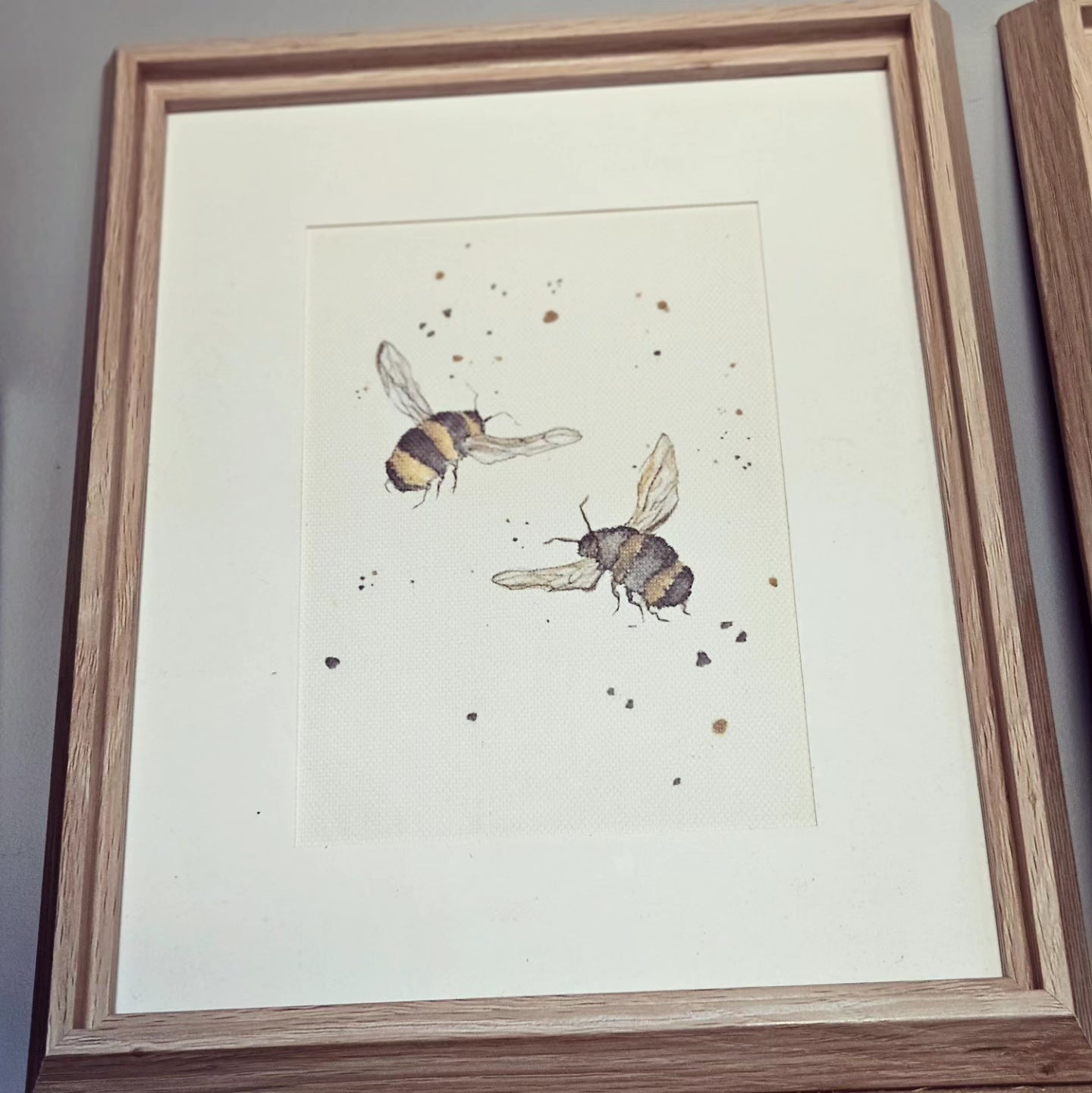 Double bee framed canvas prints