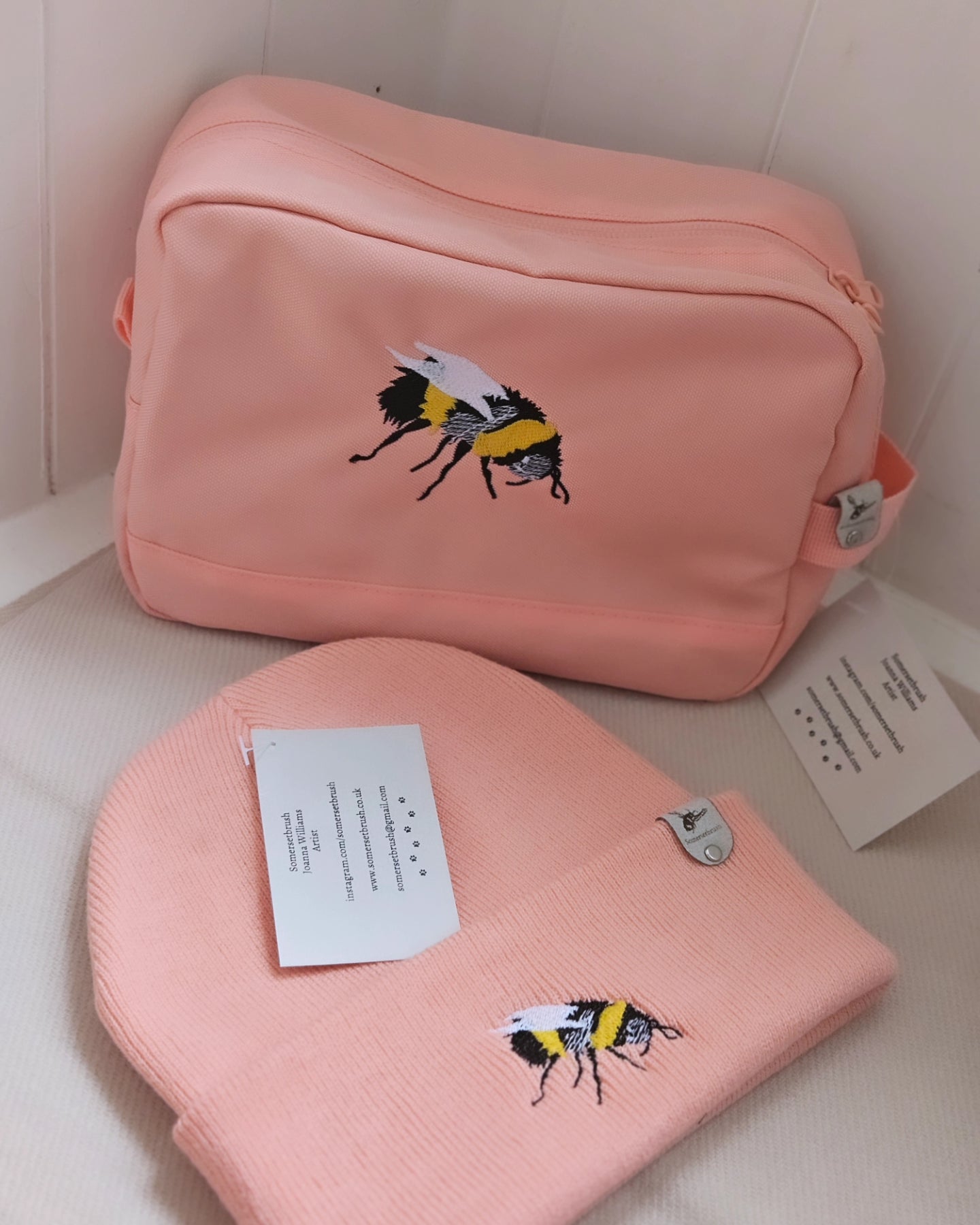 Embroidered Bee Wash Bags