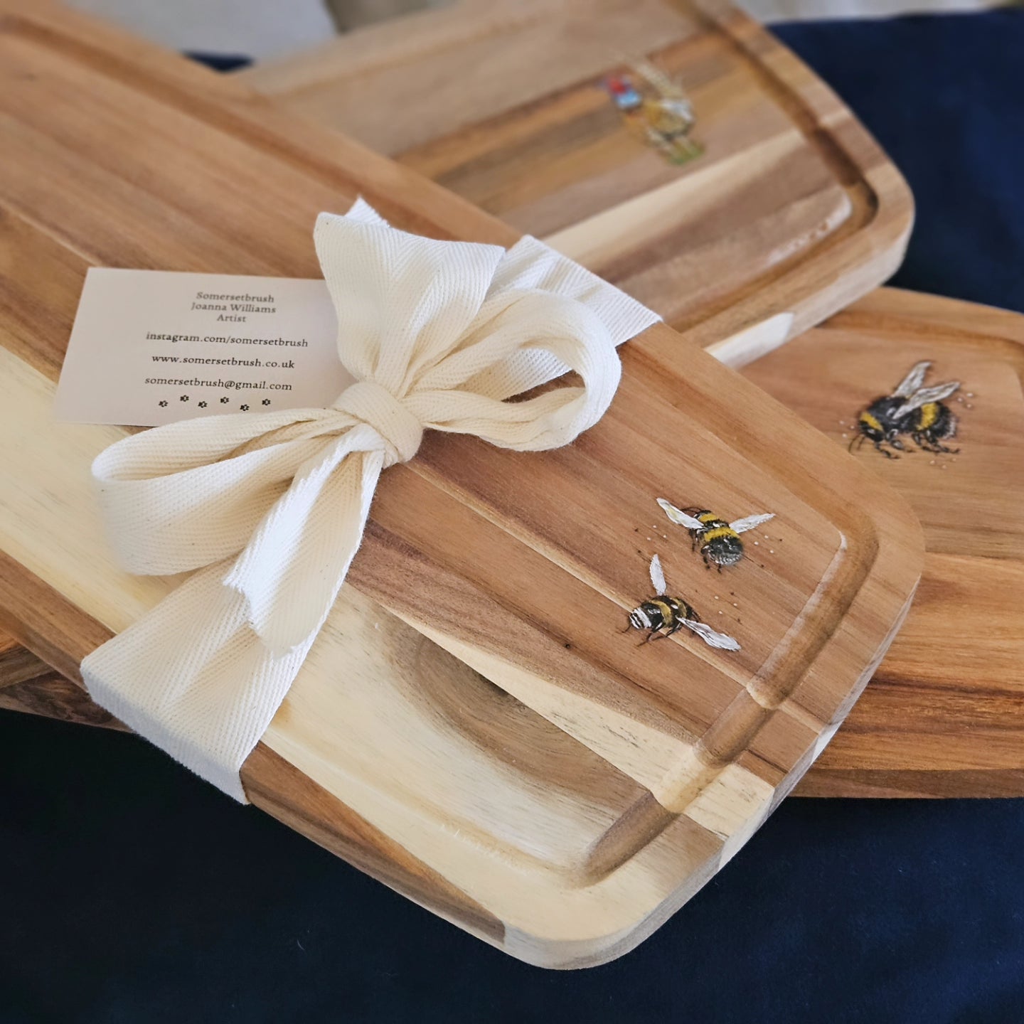 BEES Hand Painted Wooden Serving Board
