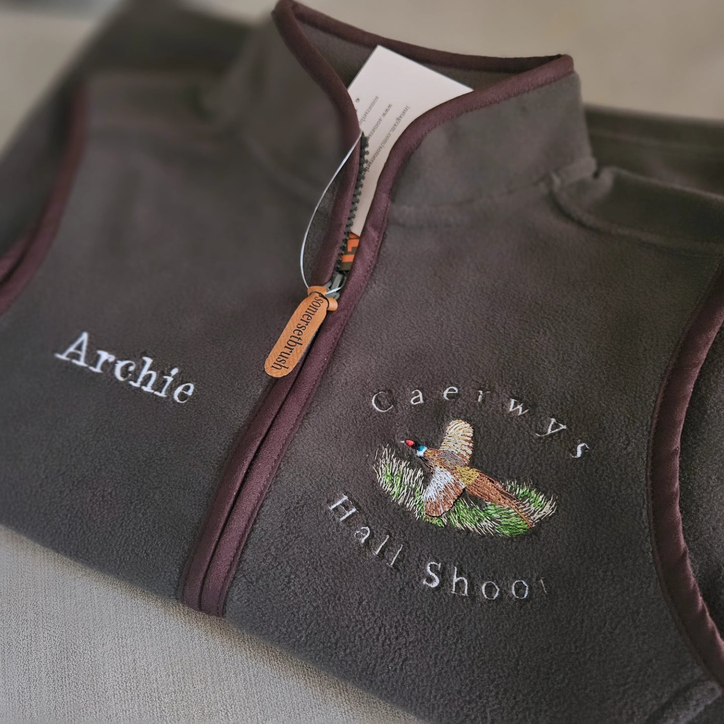 Embroidered Pheasant Gilet COLOUR FLYING PHEASANT- (Men's)