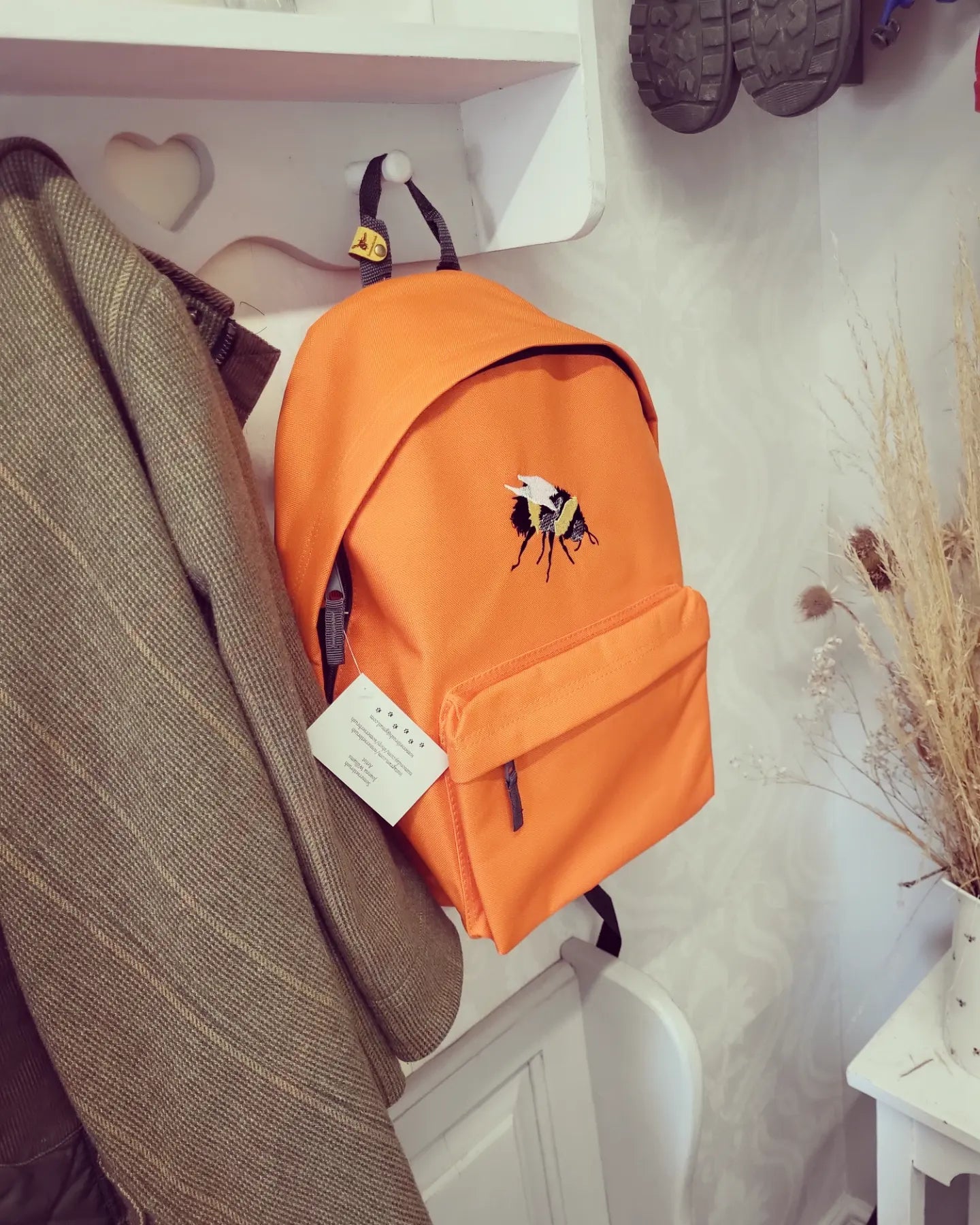 Embroidered Bumble Bee Rucksack