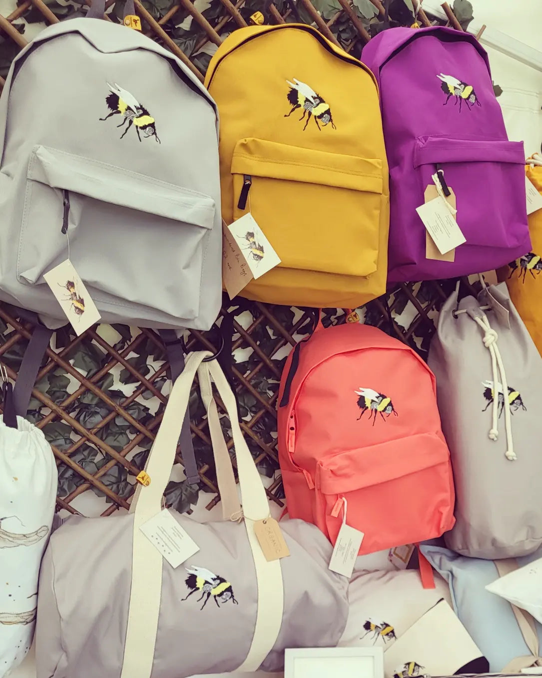 Embroidered Bumble Bee Rucksack