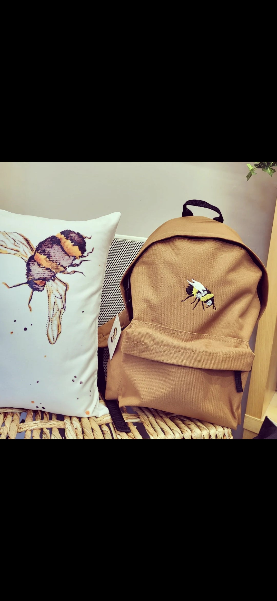 Embroidered Bumble Bee Rucksack