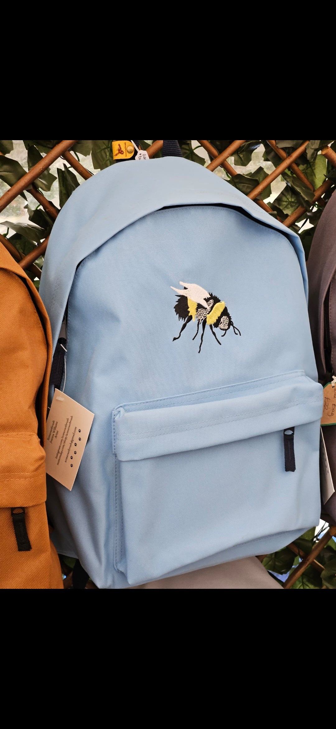 Embroidered Bumble Bee Rucksack