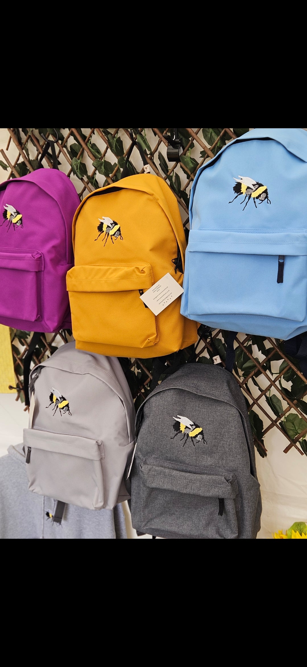 Embroidered Bumble Bee Rucksack