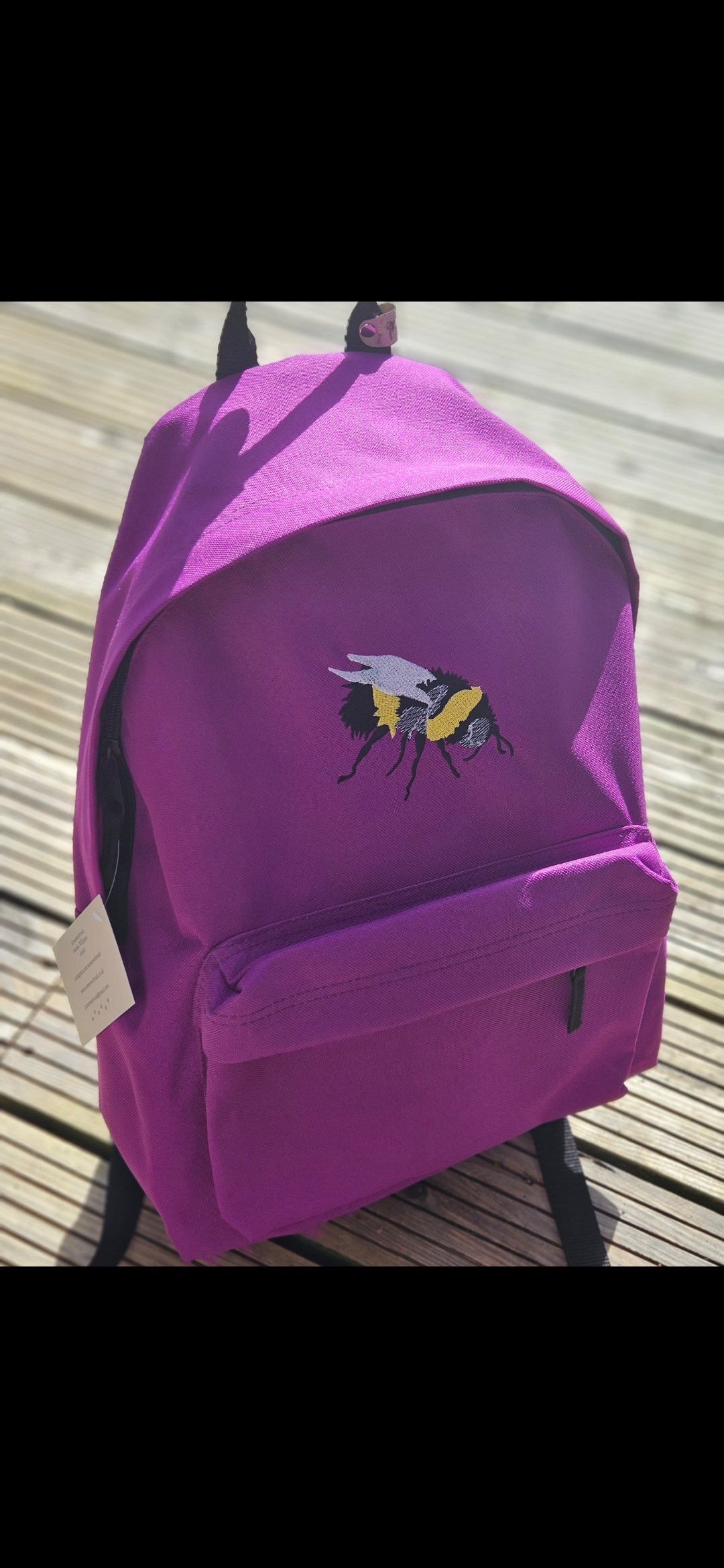 Embroidered Bumble Bee Rucksack