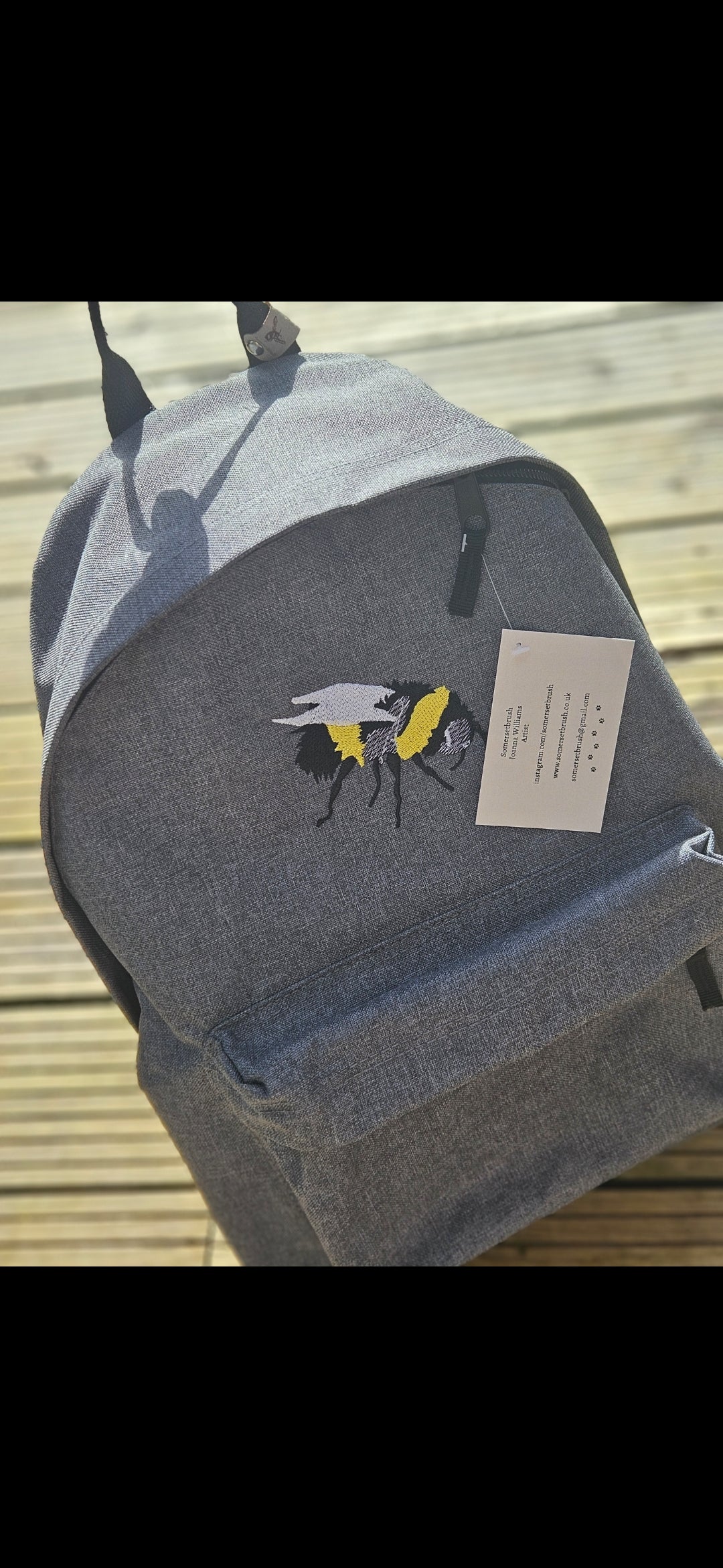 Embroidered Bumble Bee Rucksack