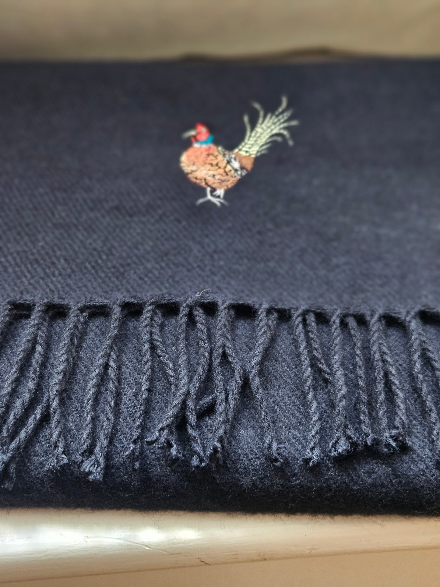 Embroidered Pheasant Scarves