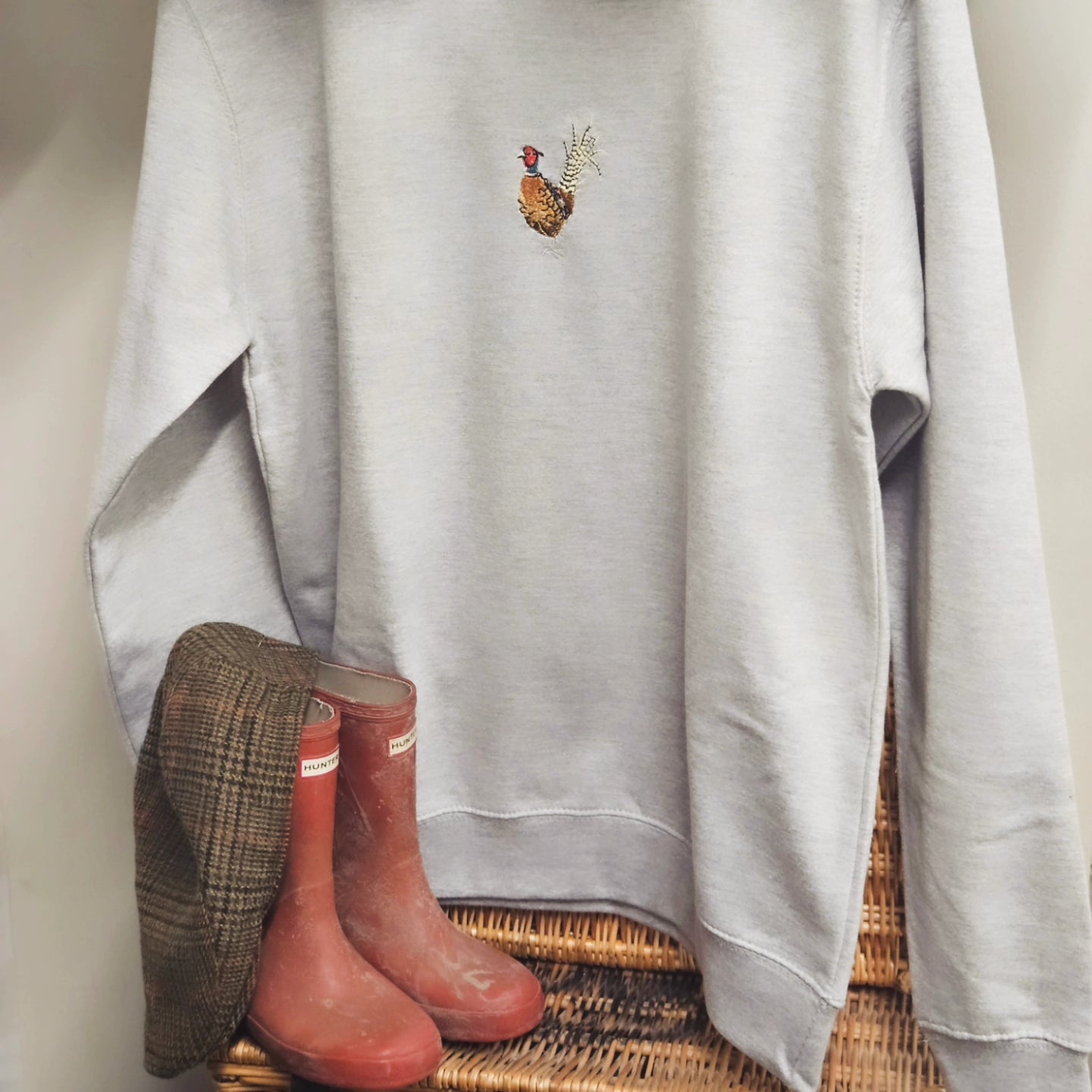 Embroidered Pheasant Sweatshirts. UNISEX