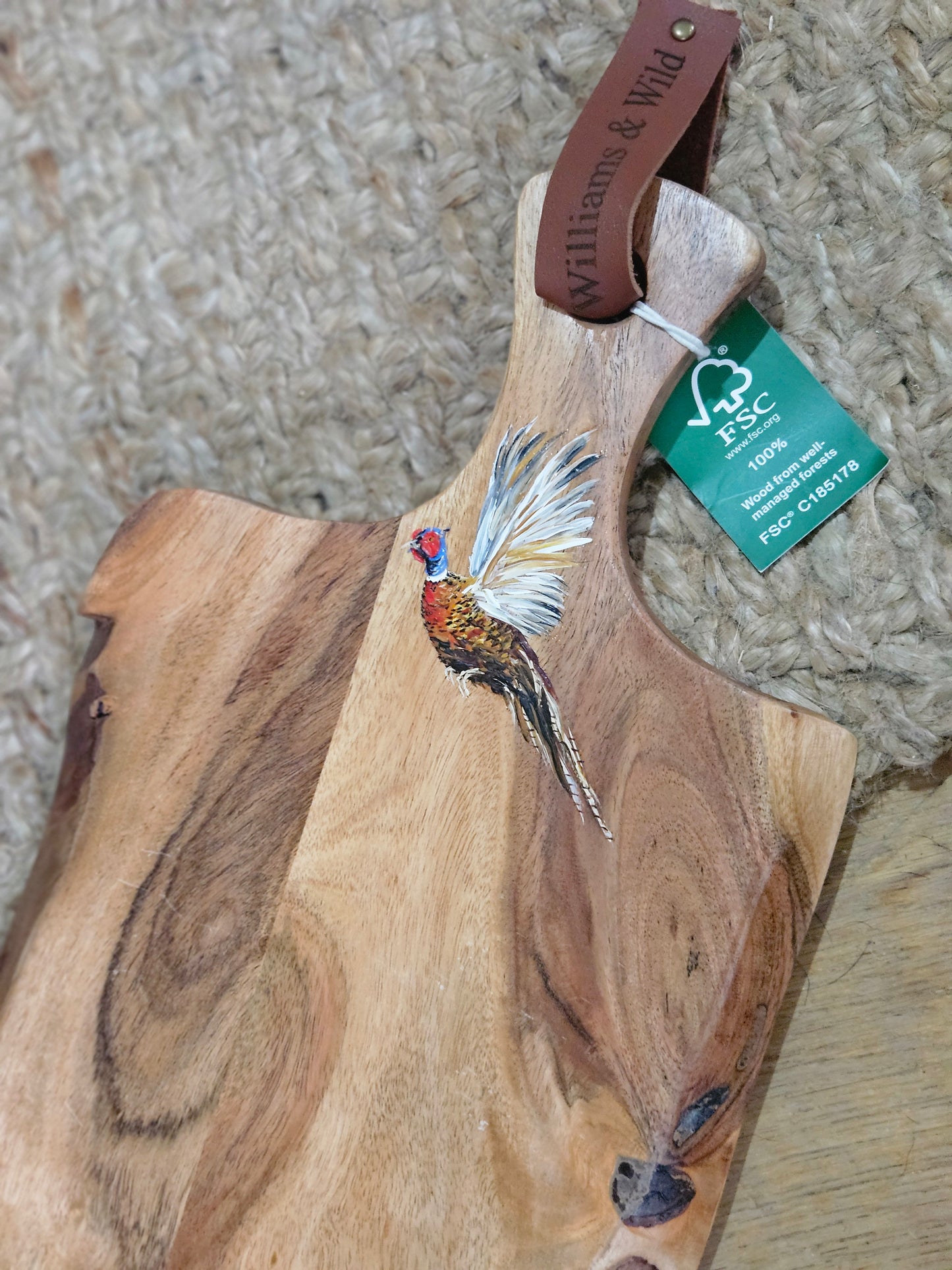 Hand Painted Pheasant Serving Board