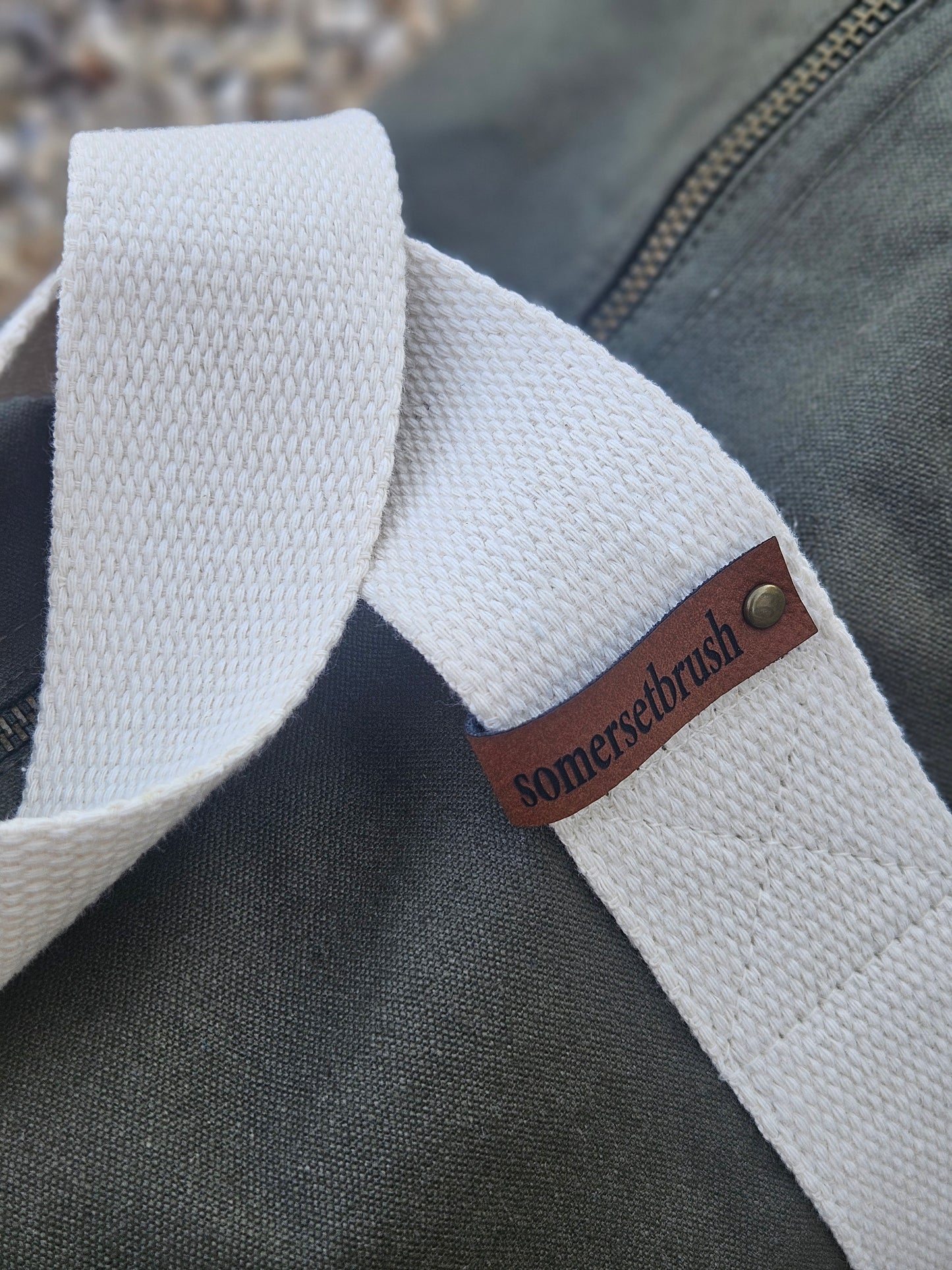 Organic Embroidered Bee Barrel Bag
