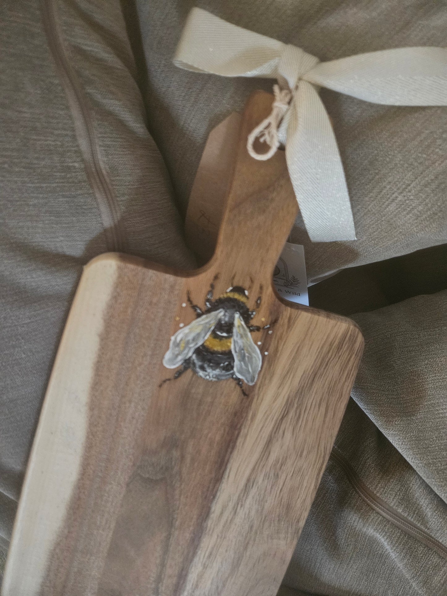 Hand Painted Bumble Bee Long Serving Board.