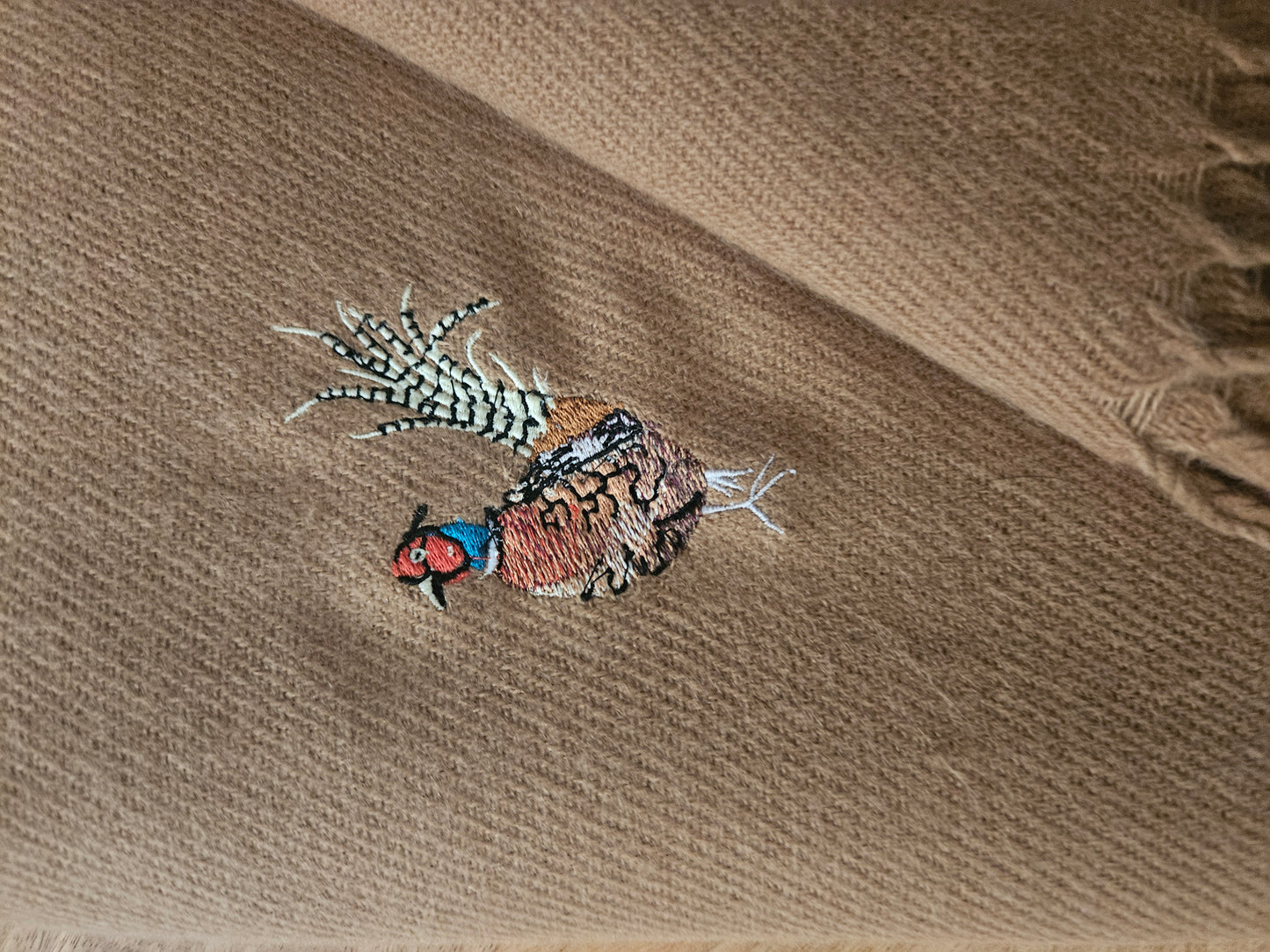 Embroidered Pheasant Scarves