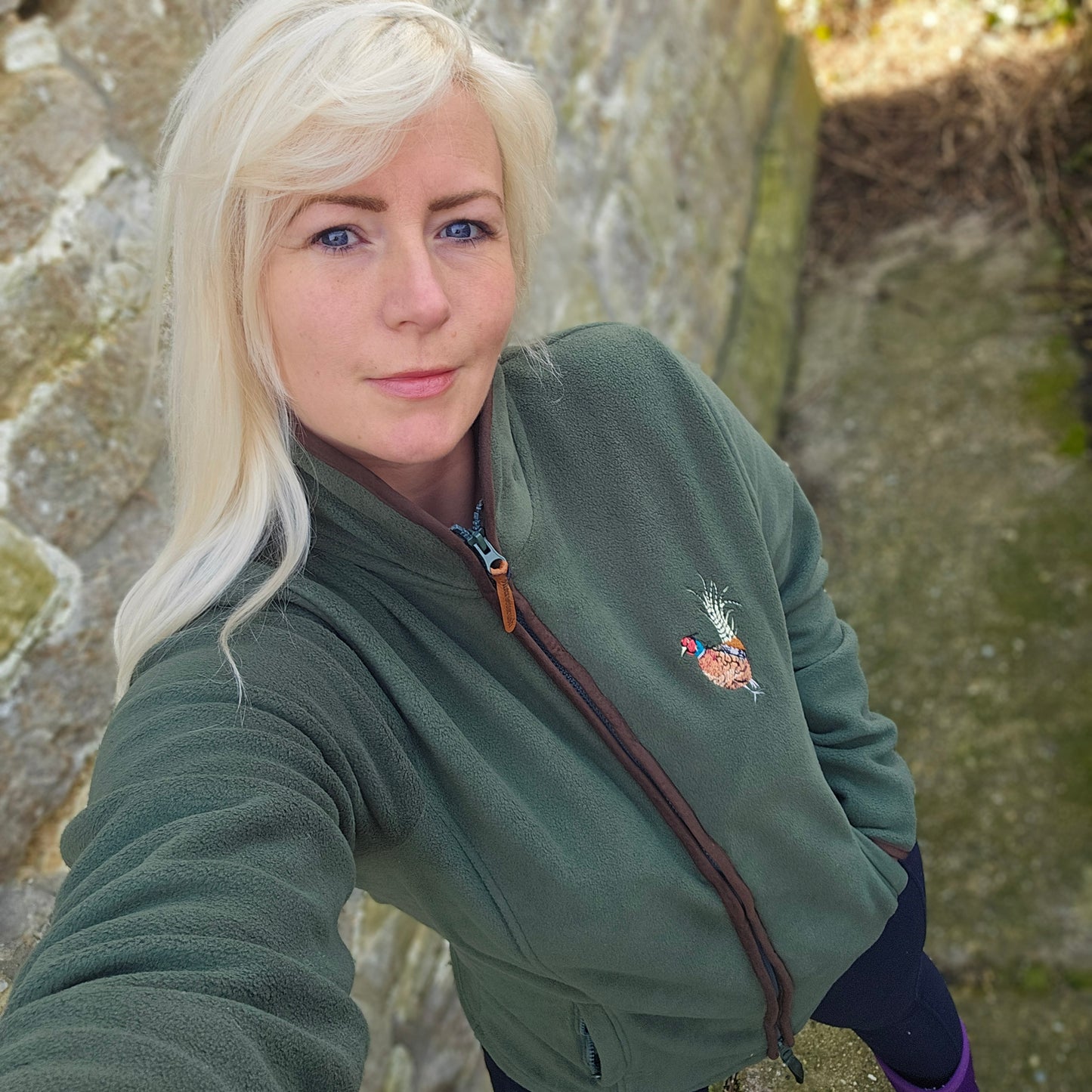Embroidered Pheasant Fleece Jacket (women's)