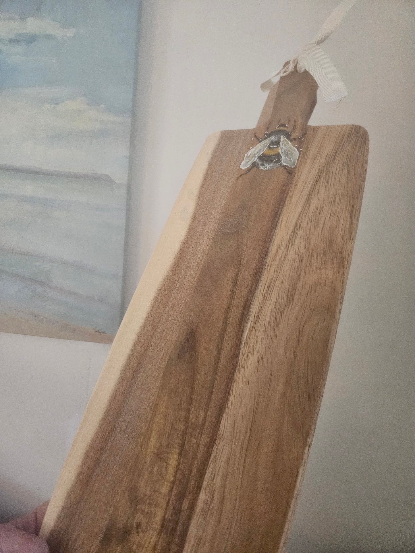 Hand Painted Bumble Bee Long Serving Board.