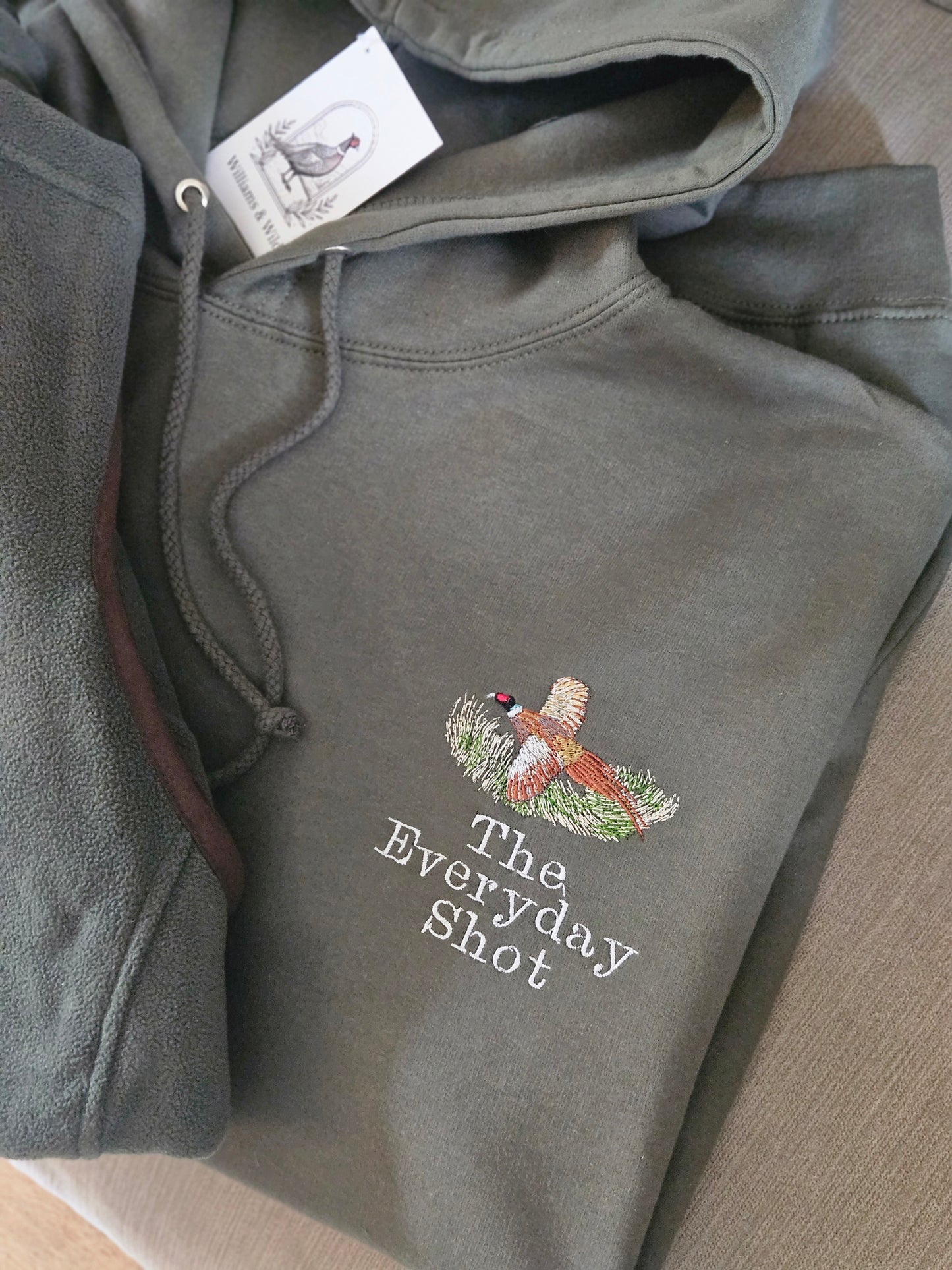 Embroidered Pheasant Hoodies. UNISEX