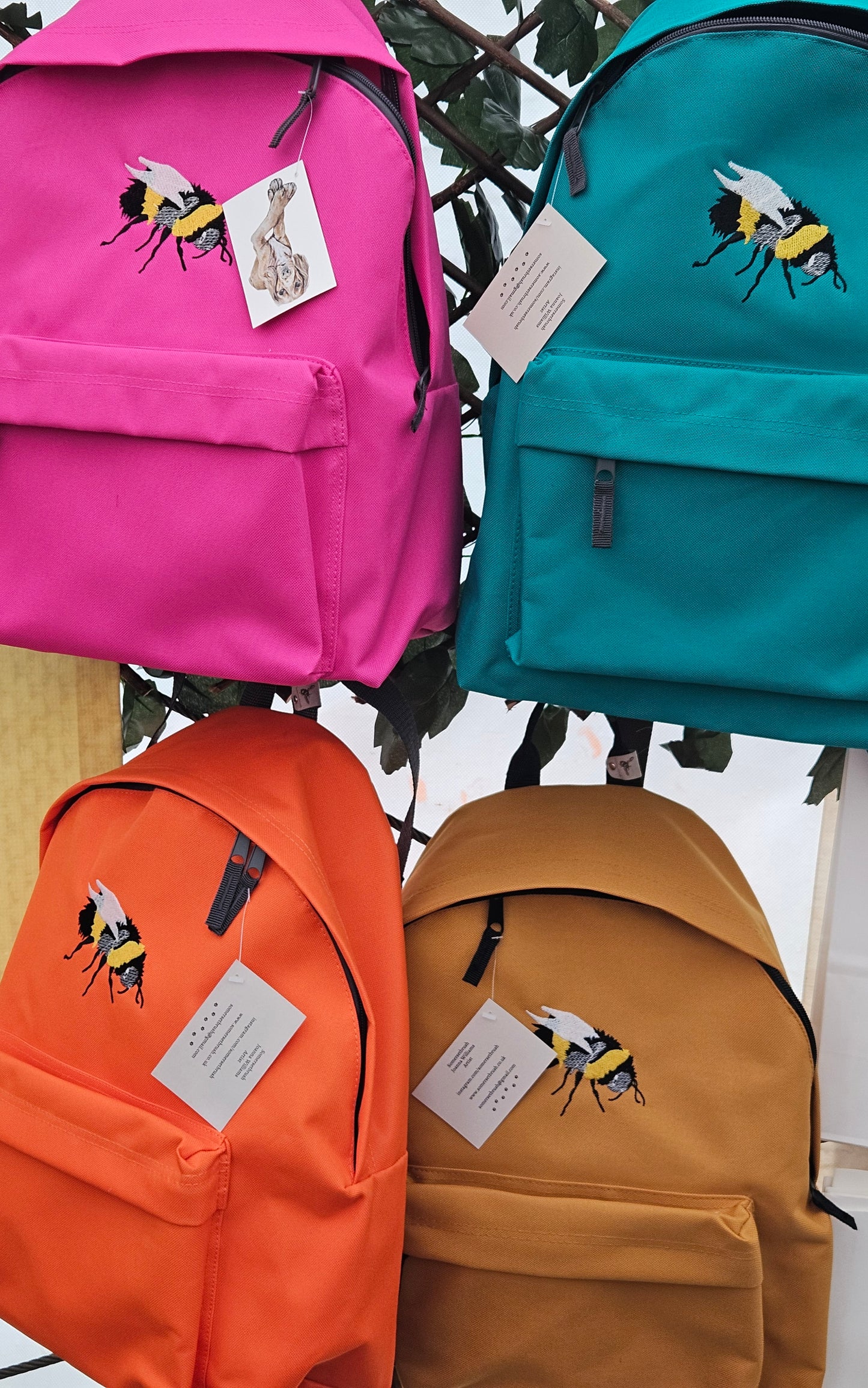 Embroidered Bumble Bee Rucksack