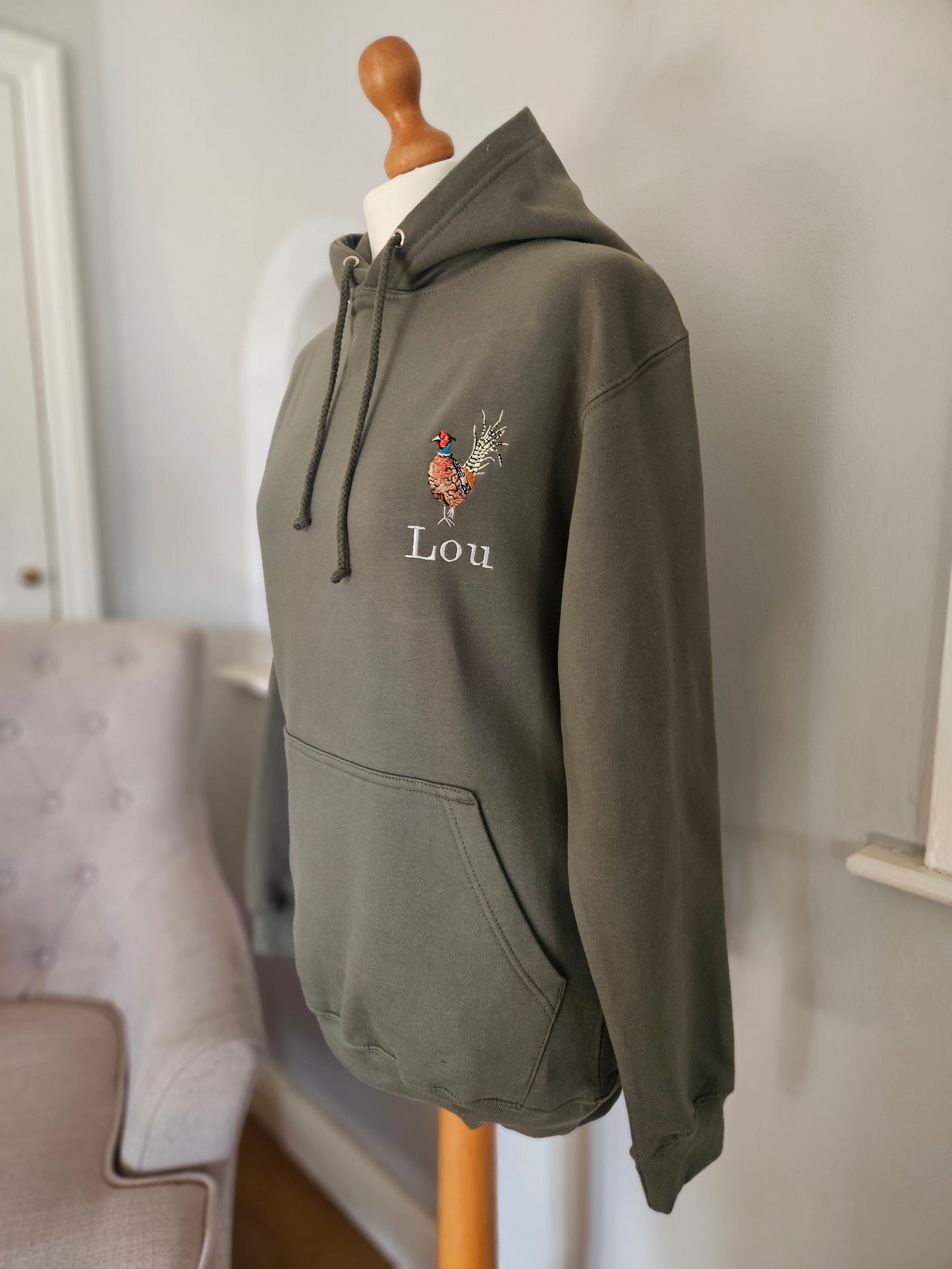 Embroidered Pheasant Hoodies. UNISEX
