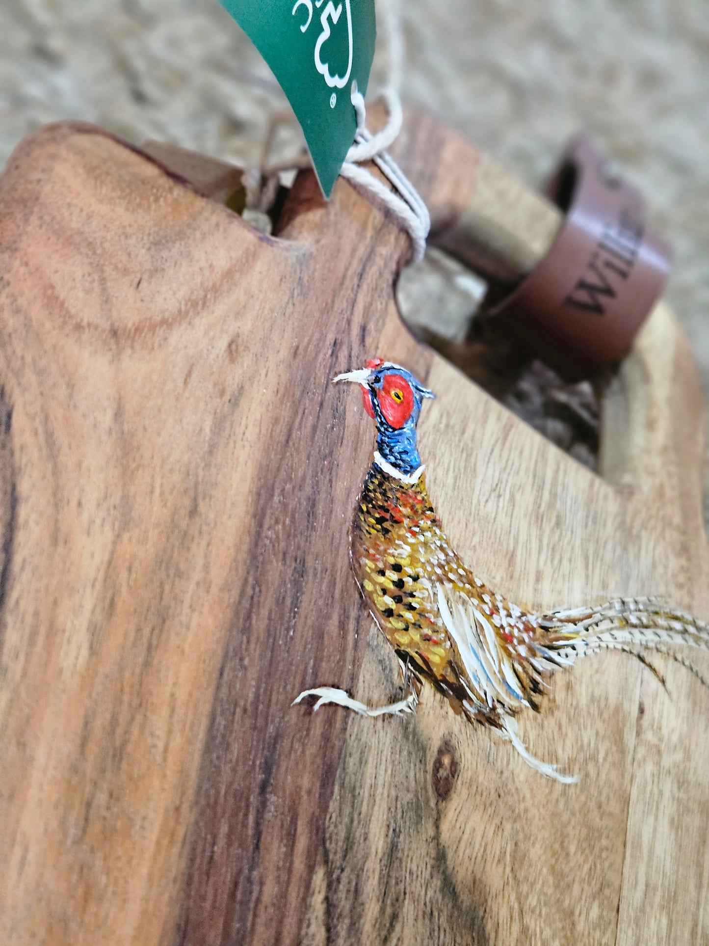Hand Painted Pheasant Serving Board long.