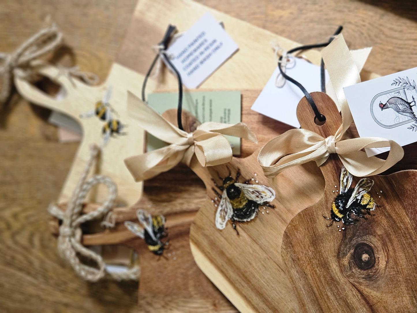 Bee Acacia Wooden Hand Painted Small Boards