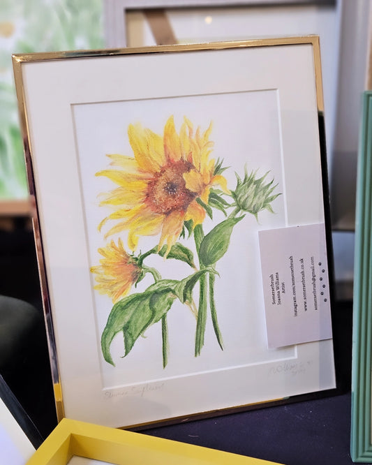 Golden sunflower framed