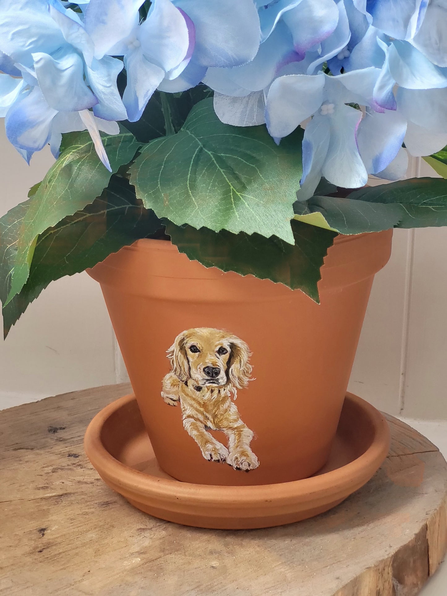 Hand painted pet terracotta plant pots