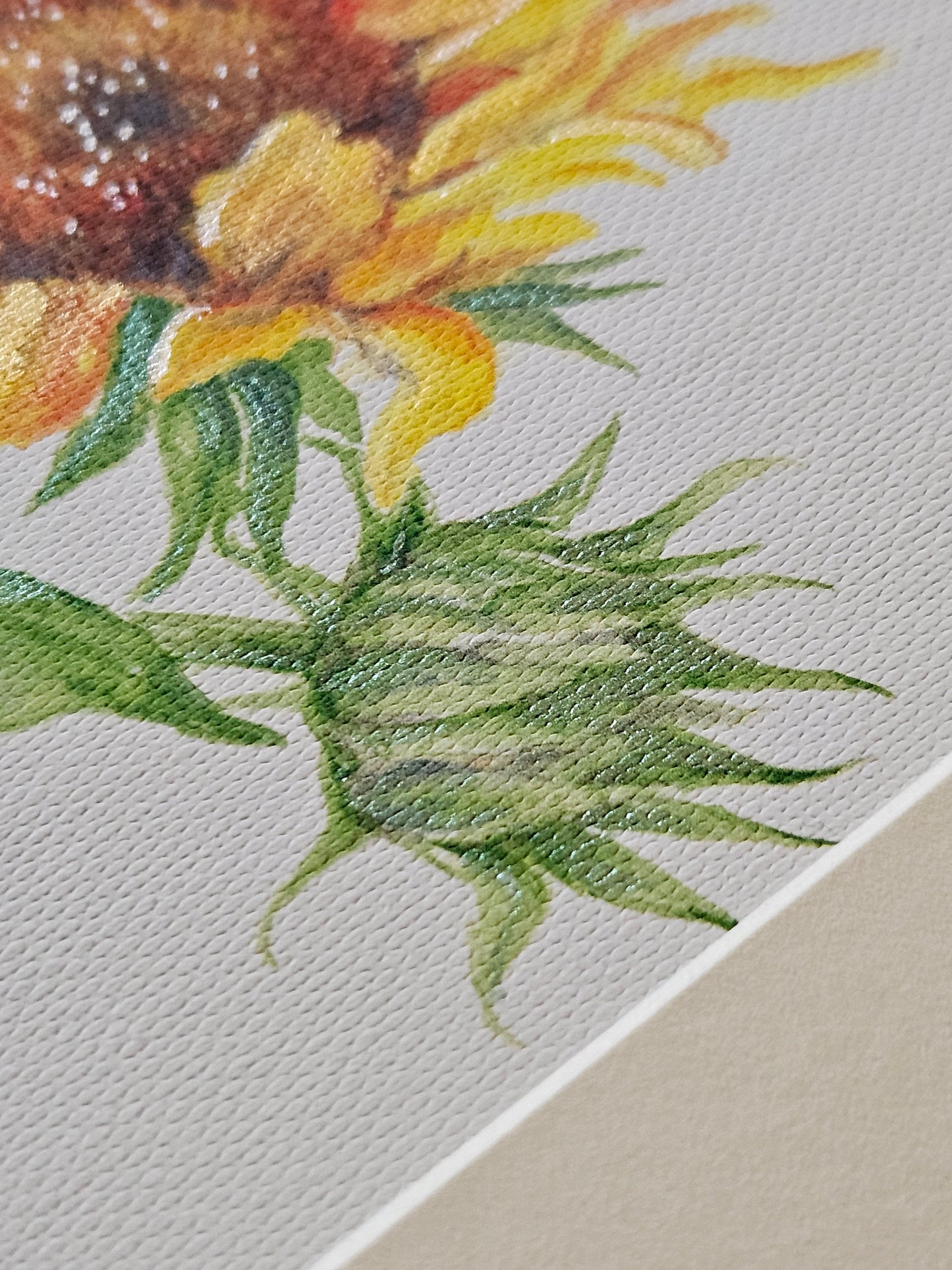 Sunflower Hand Finished Canvas Prints with Mount