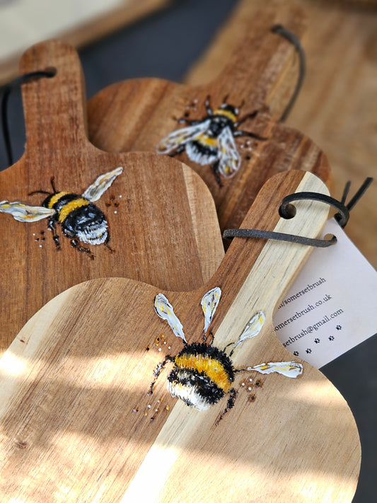 Bee Acacia Wooden Hand Painted Small Boards