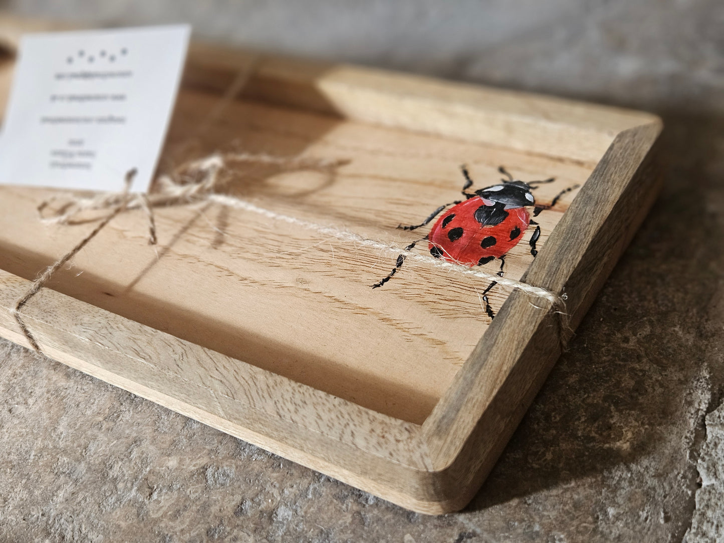 Hand Painted Mango Wood bee tray