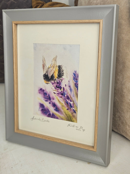 Lavender Bumble.  Framed