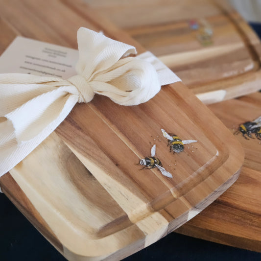 BEES Hand Painted Wooden Serving Board