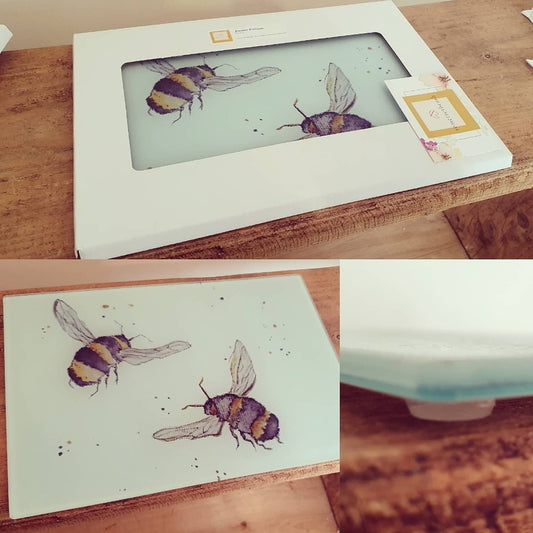 Glass Bee Boxed Chopping Board
