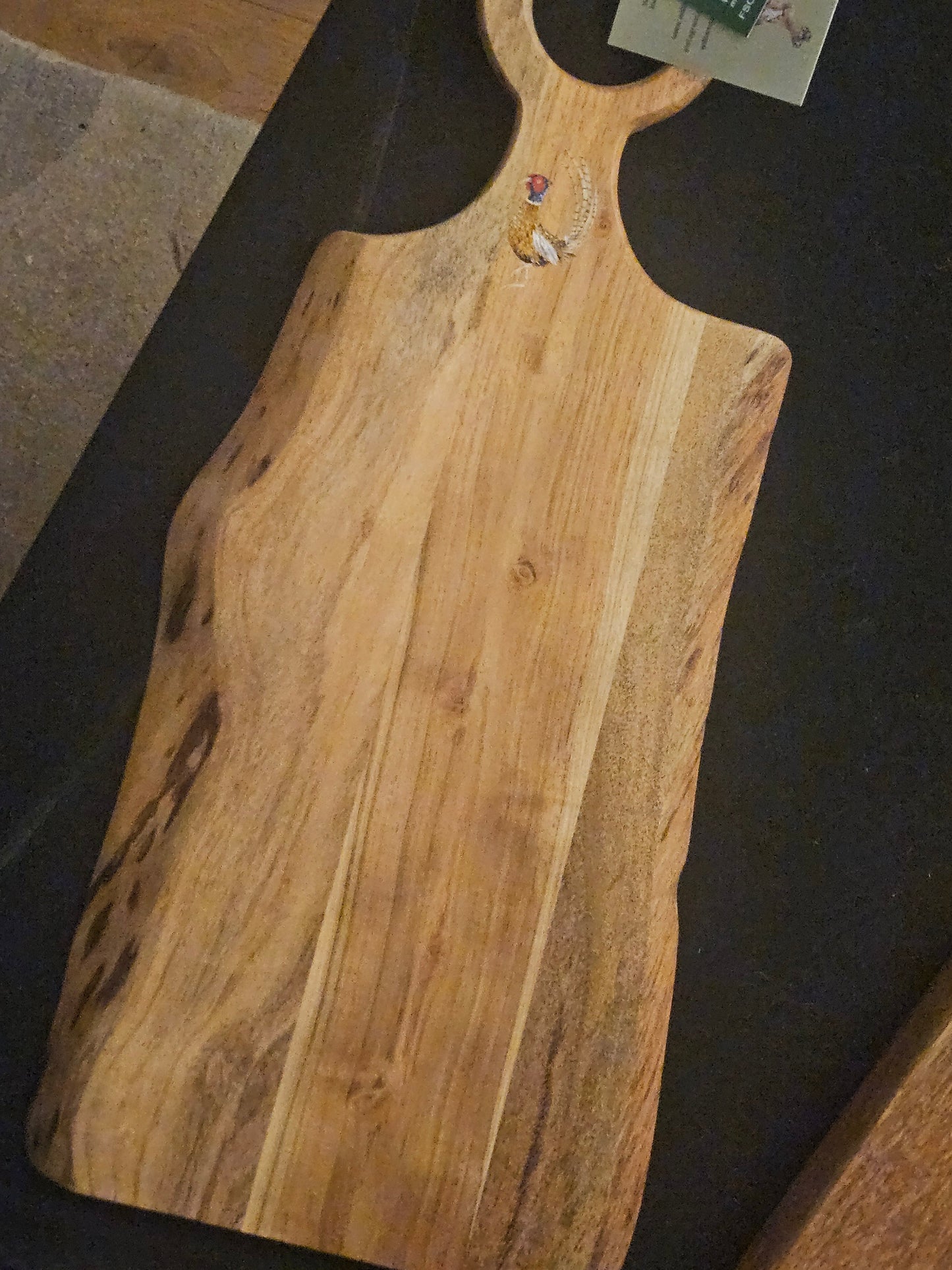 Hand Painted Pheasant Long Wooden Serving Board