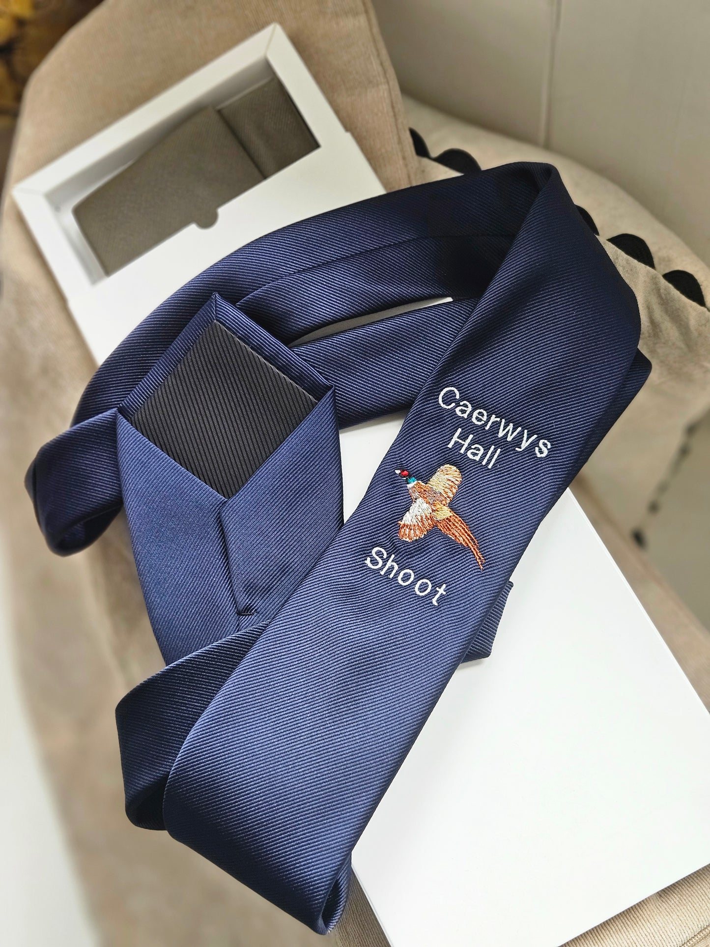 Embroidered Gamebird Silk Boxed Ties