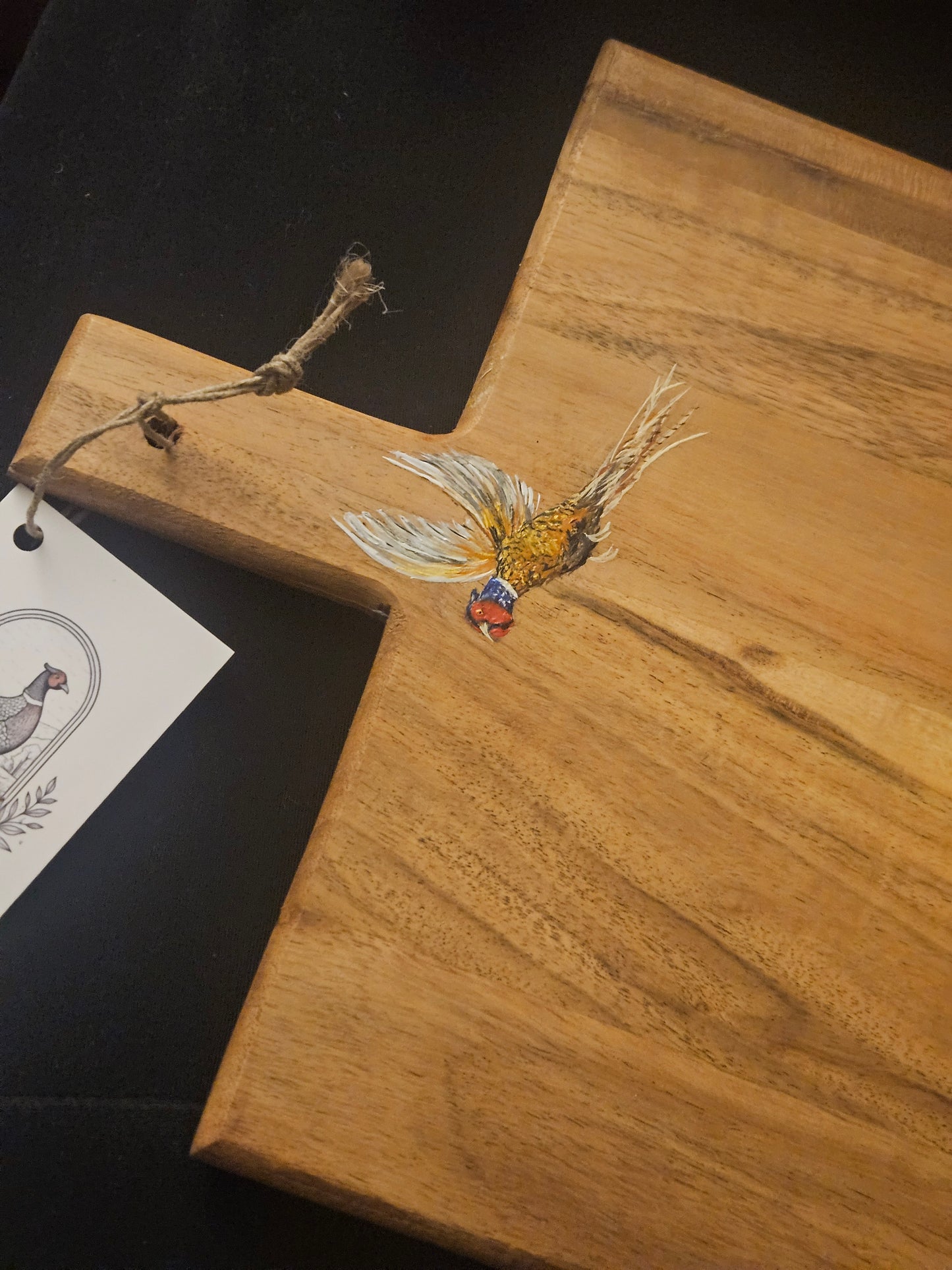 Hand Painted Flying Pheasant Serving Board