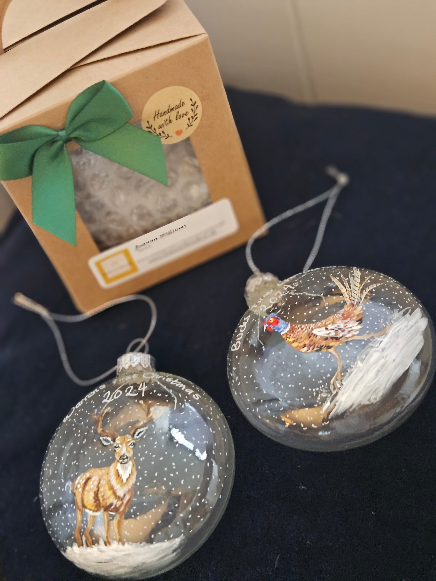 COUNTRYSIDE ANIMALS Glass Boxed Baubles (Personalisation Available)