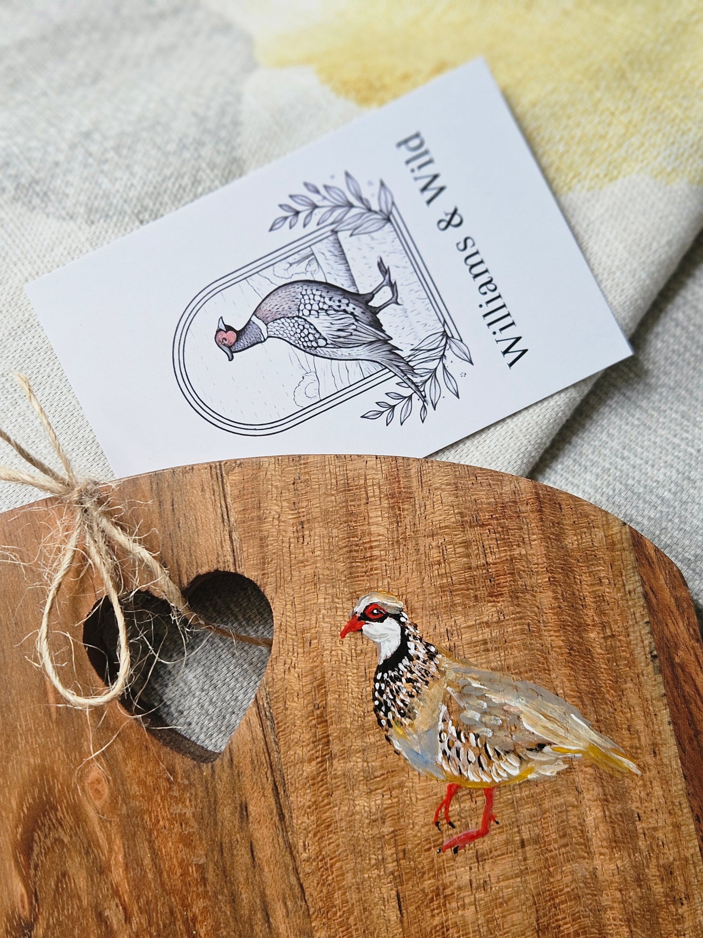 Hand Painted Partridge Wooden Small Board